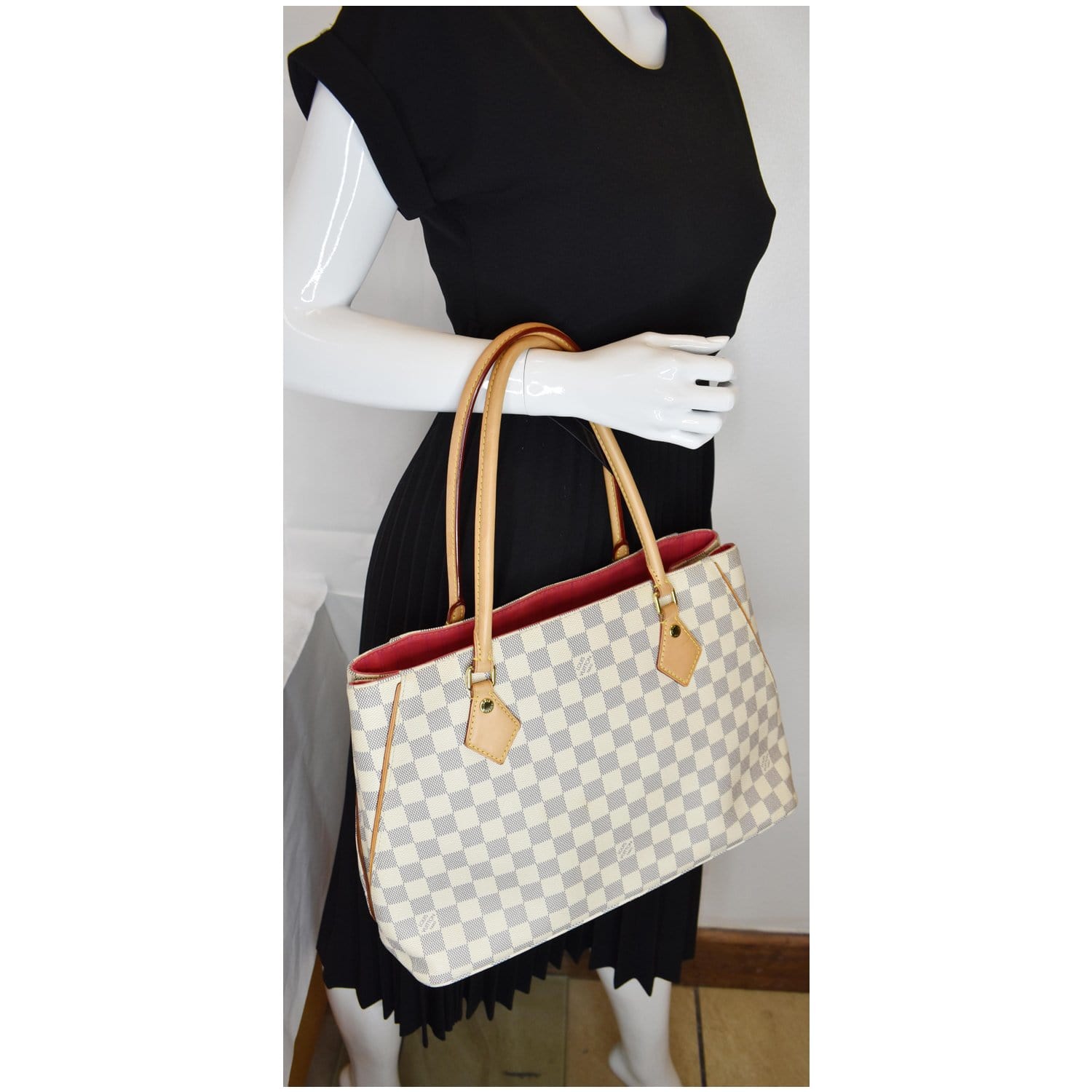 Louis Calvi Damier Azur Shoulder Bag White