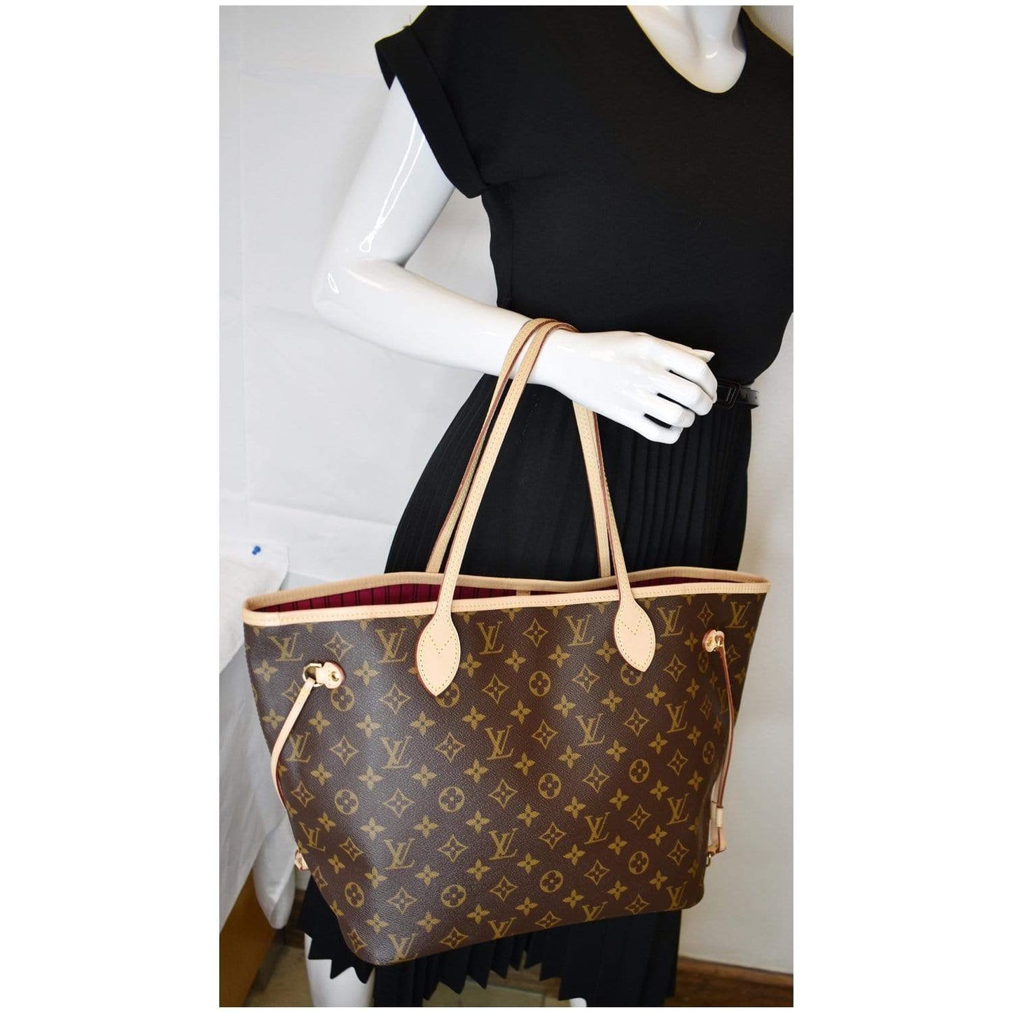 Louis Neverfull Mm Tote Bag Canvas Monogram Tote Bag
