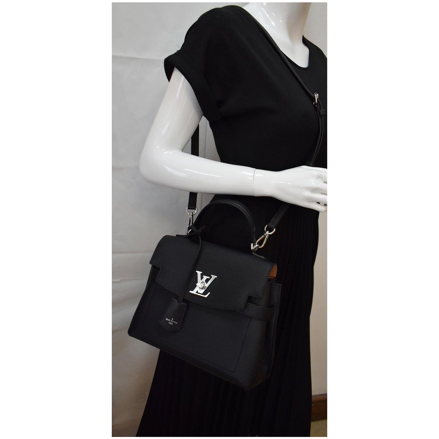 Louis Lockme Ever Bb Pebbled Crossbody Bag Leather Black