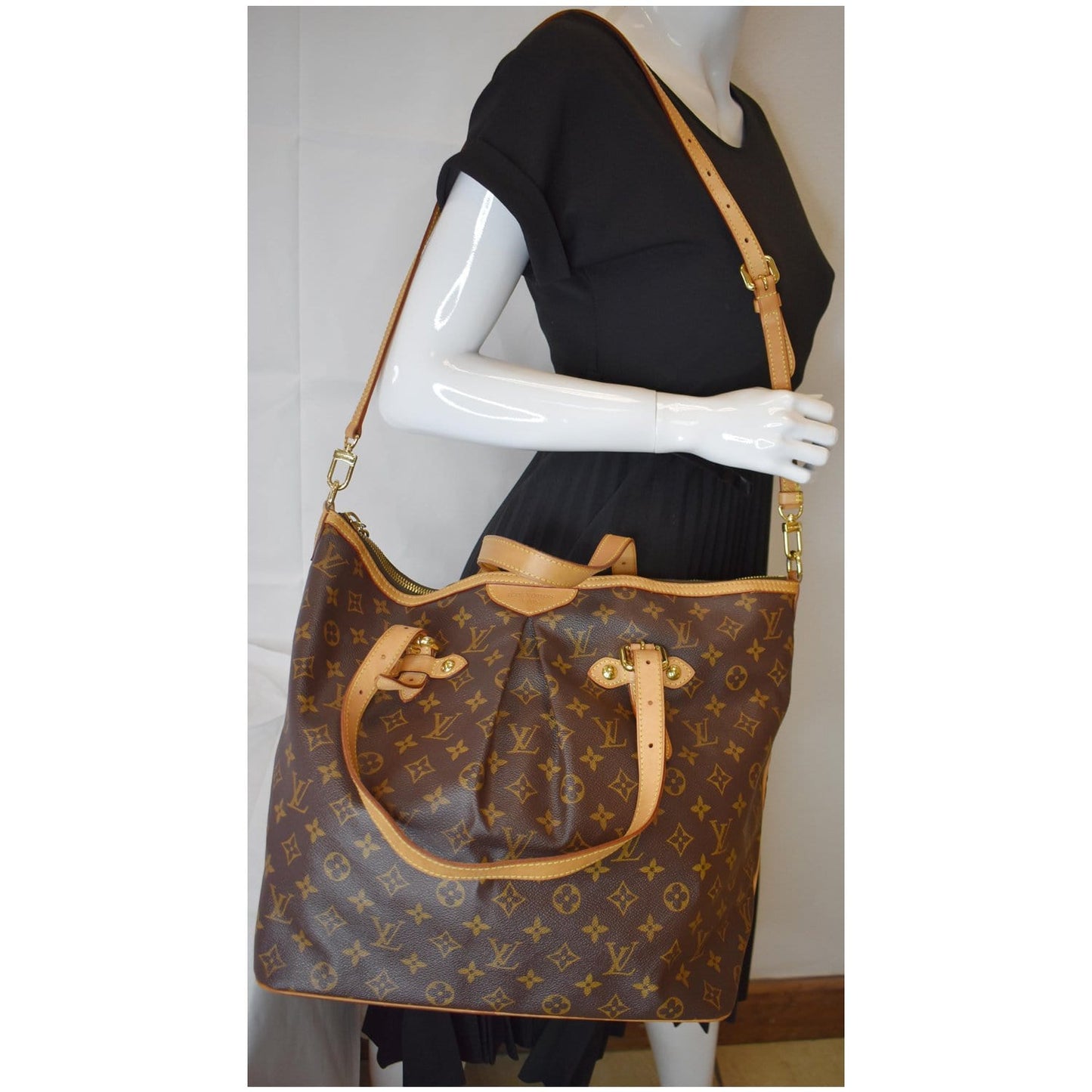 Louis Palermo Gm Tote Shoulder Bag Canvas Monogram Brown 9
