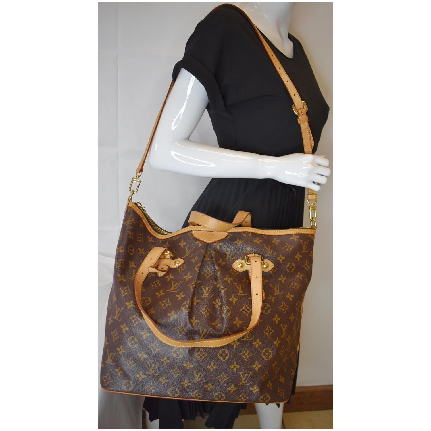Louis Palermo Gm Tote Shoulder Bag Canvas Monogram Brown 9