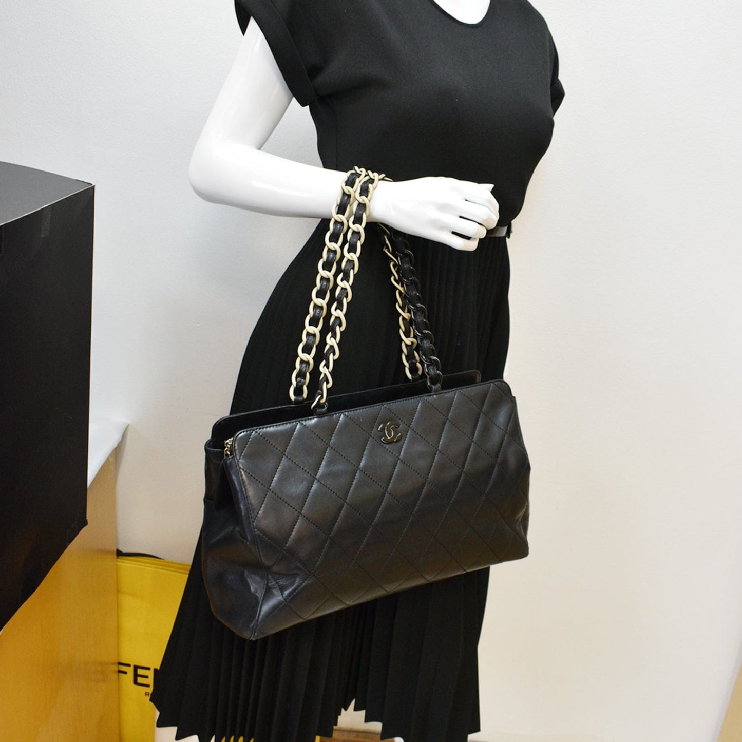 Chanel Bekko Tote Bag Leather Black