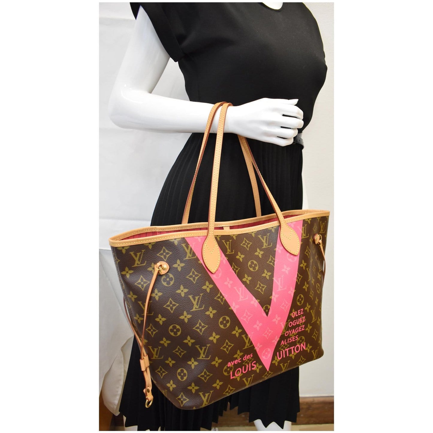 Louis Neverfull Mm Grenade Shoulder Bag Canvas Monogram