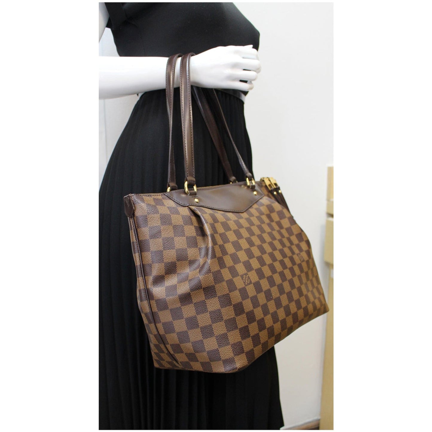 Louis Westminster Gm Damier Ebene Tote Shoulder Brown Shoulder Bag