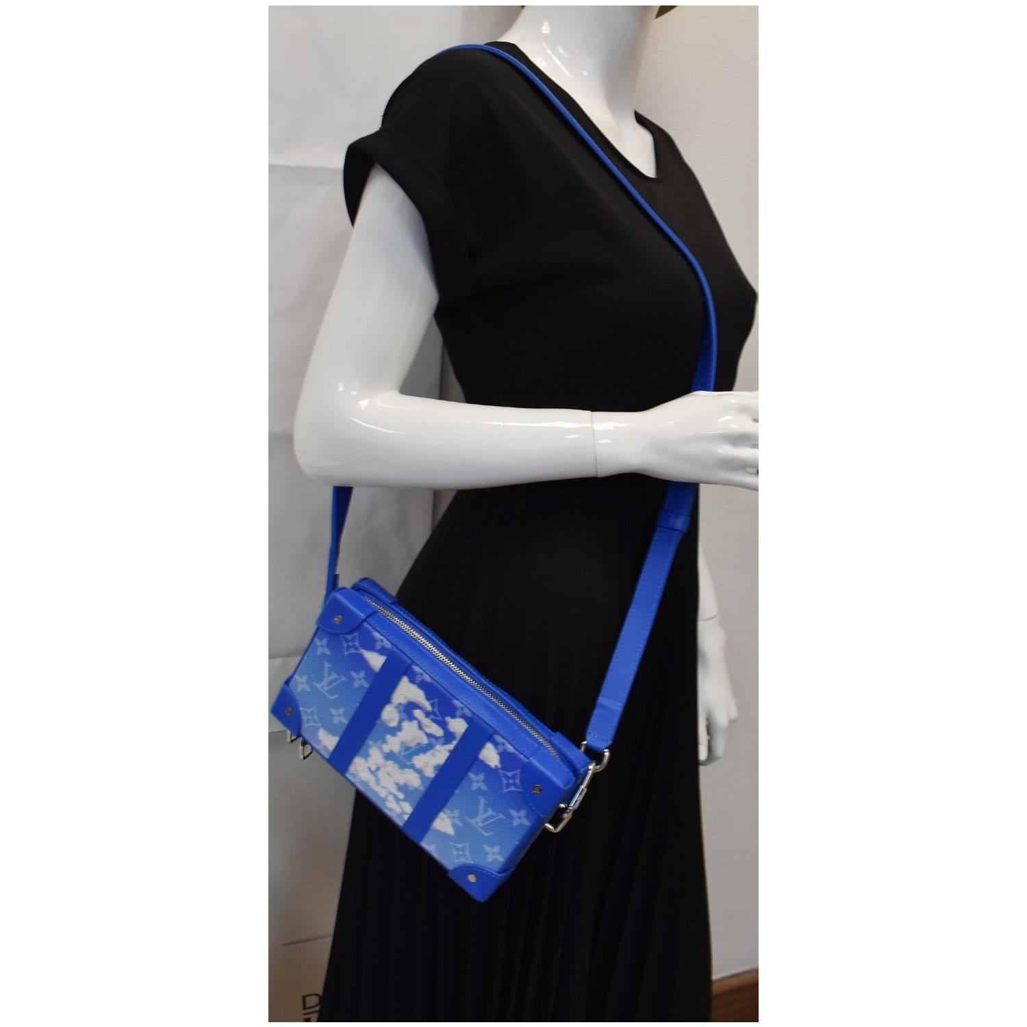 Louis Soft Trunk Clouds Crossbody Bag Monogram Blue