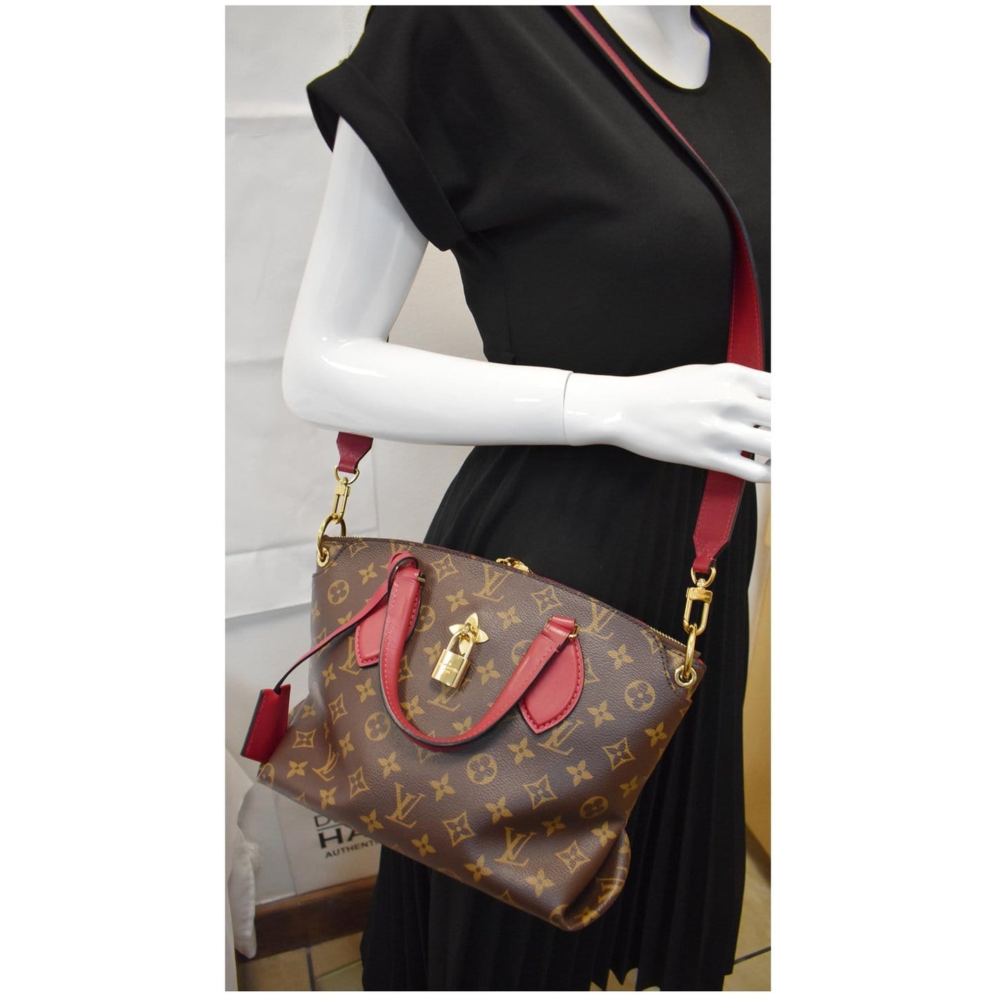 Louis Flower Zipped Pm Tote Bag Lie Canvas Monogram