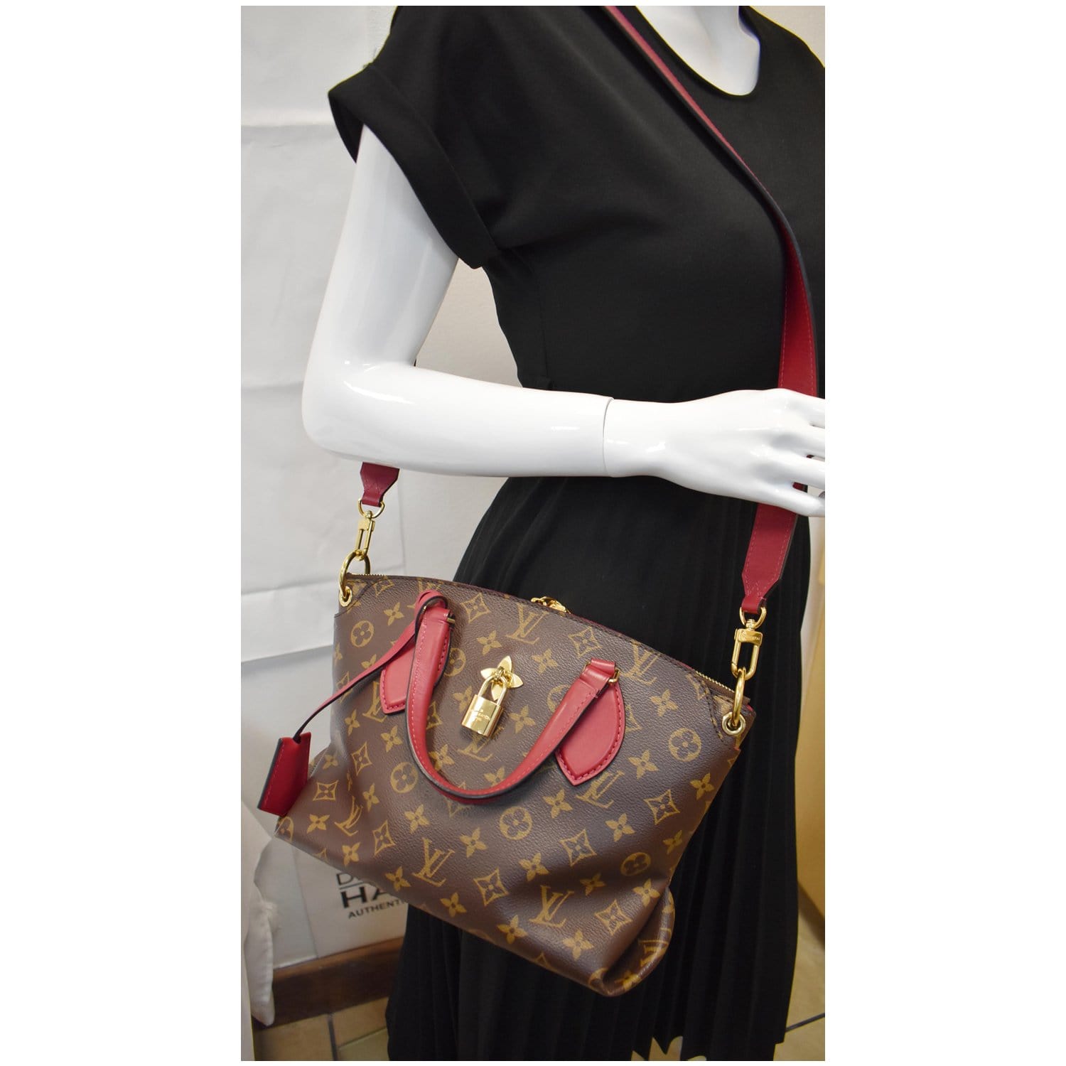 Louis Flower Zipped Pm Tote Bag Lie Canvas Monogram