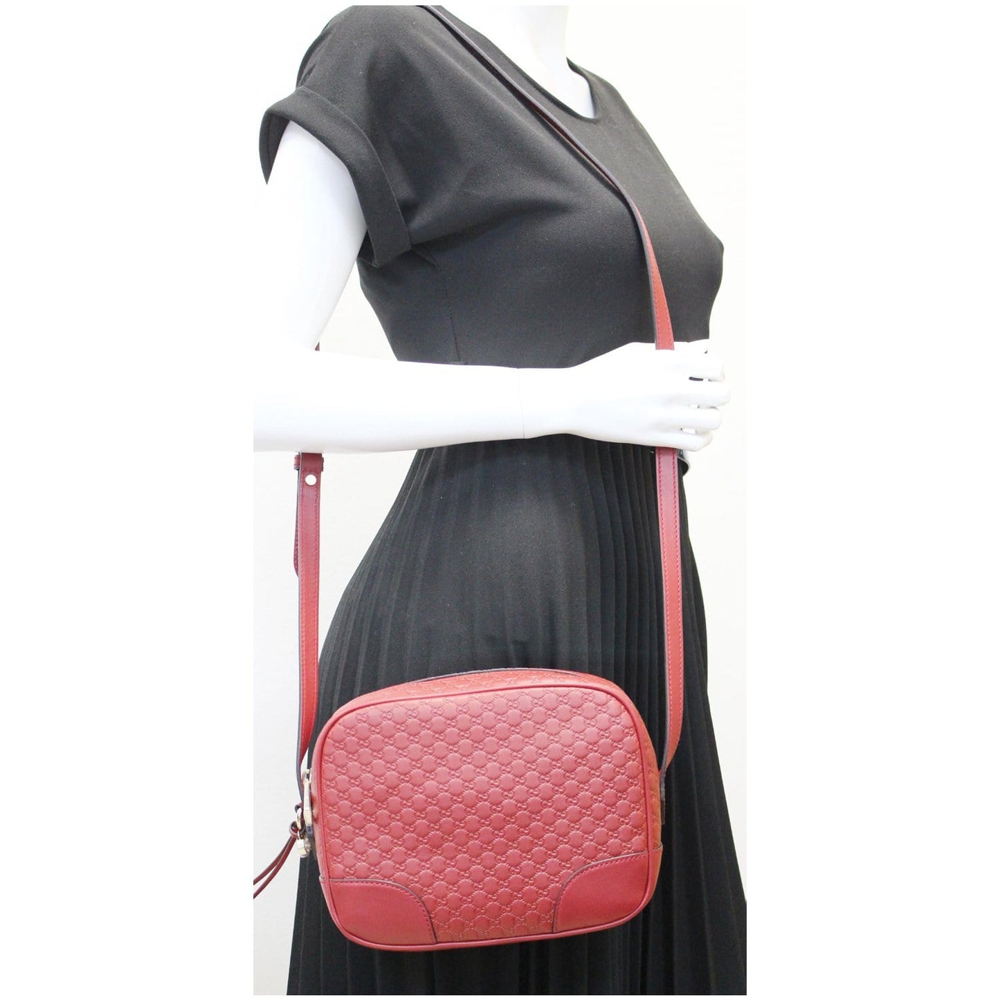 Gucci Bree Micro ssima Crossbody Bag Leather Red