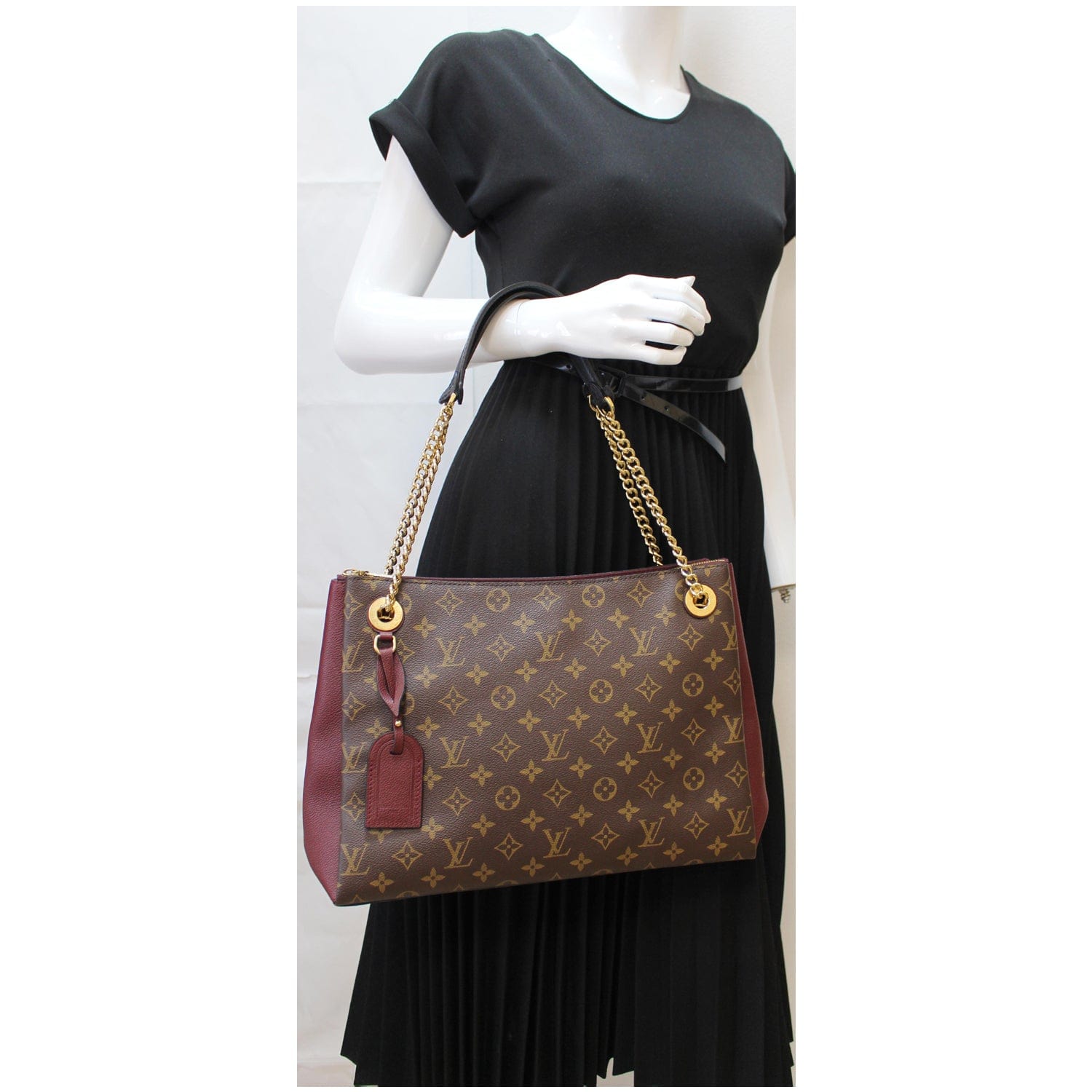Louis Surene Mm Shoulder Bag Bordeaux Canvas Monogram
