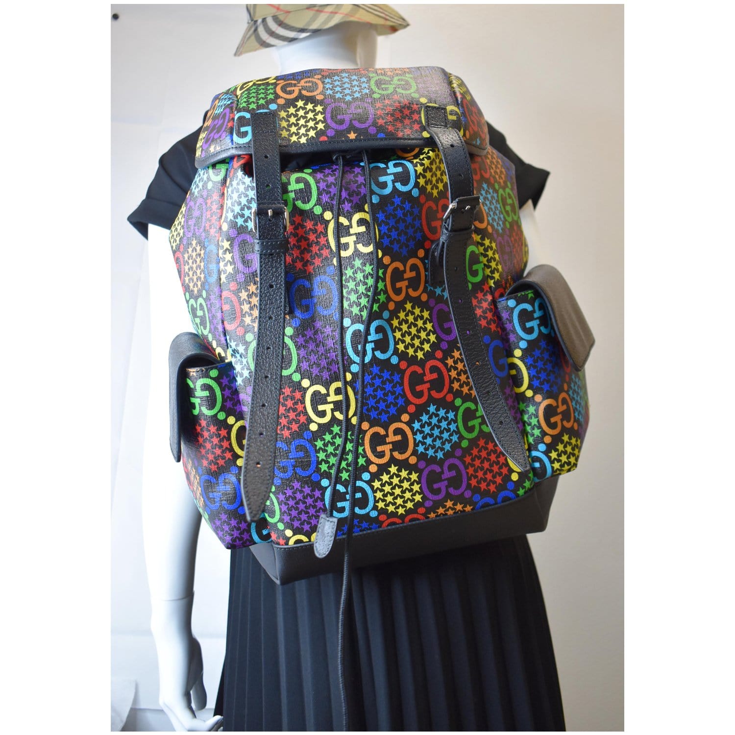 Gucci Psychedelic Supreme Backpack Bag Black Medium