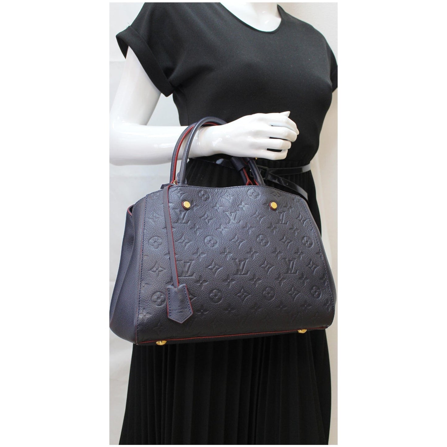 Louis Montaigne Mm Empreinte Shoulder Bag Monogram Blue