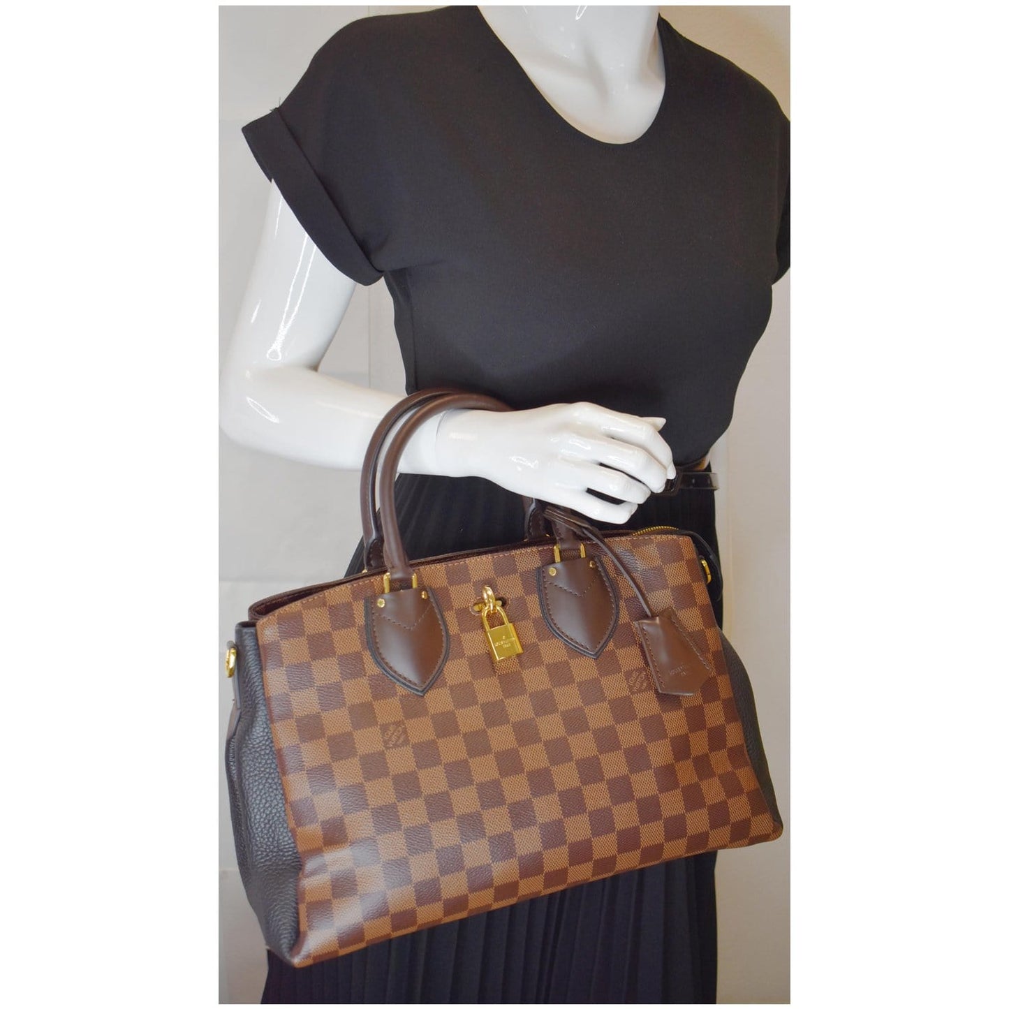 Louis Normandy Damier Ebene Satchel Bag Brown Shoulder Bag