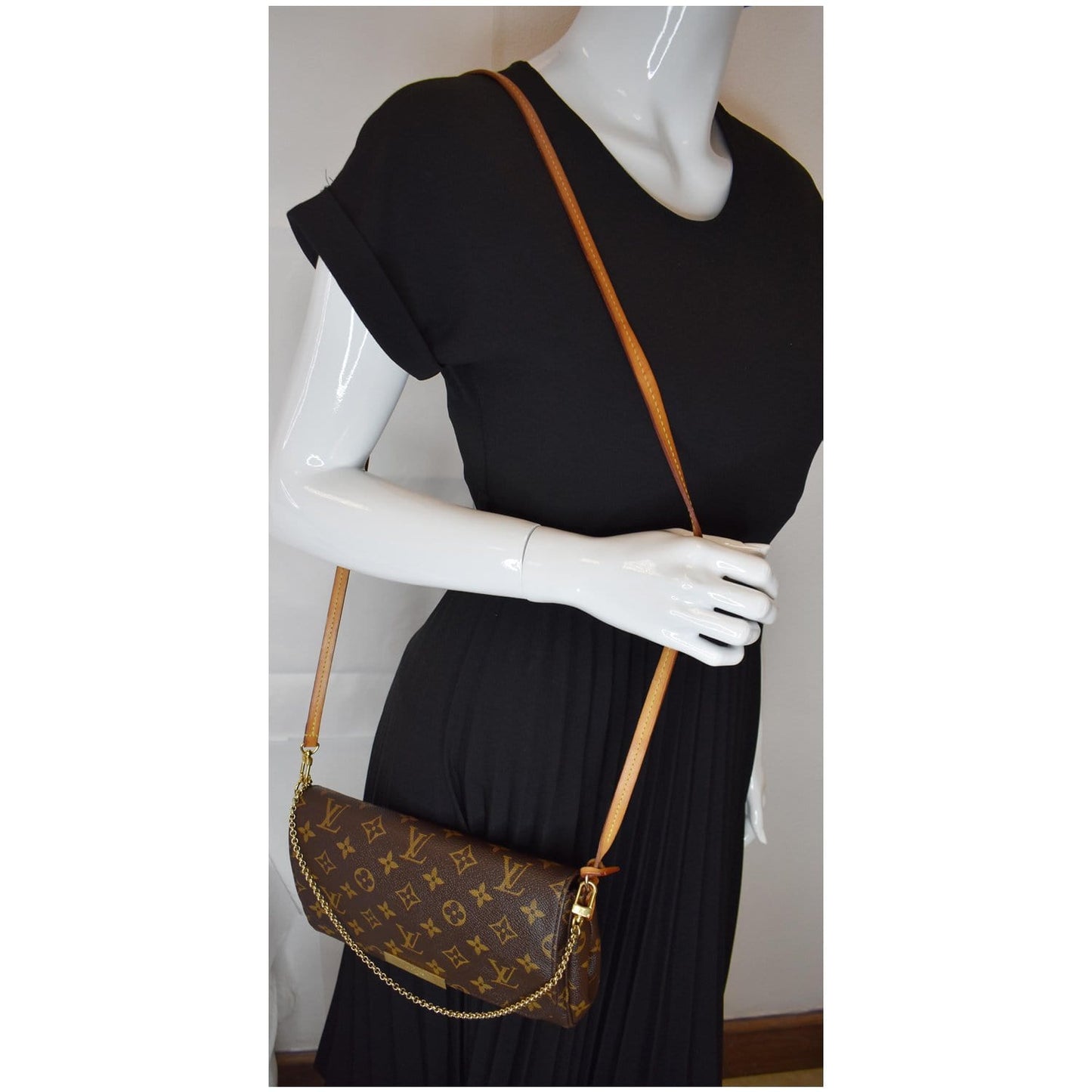 Louis Favorite Mm Crossbody Bag Canvas Monogram Brown 5