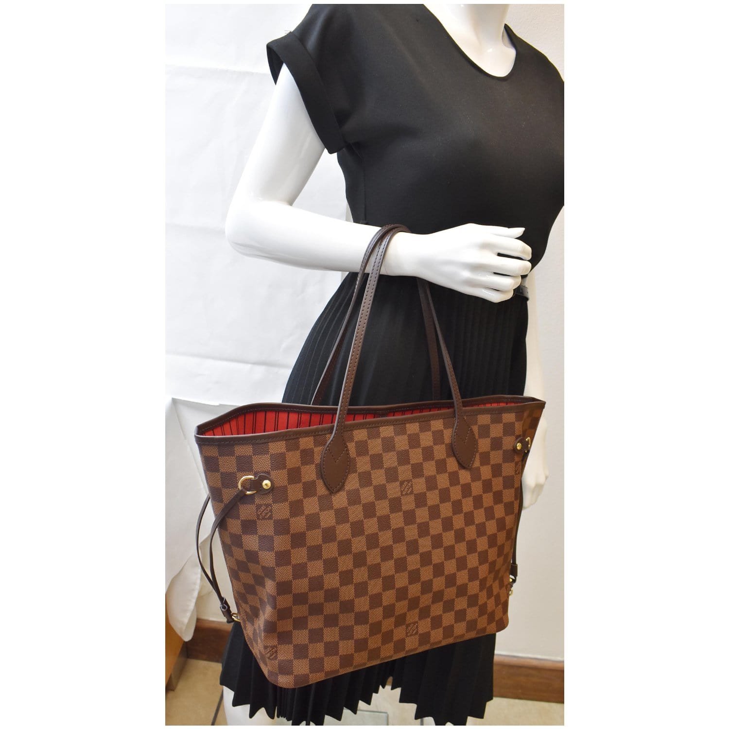 Louis Neverfull Mm Damier Ebene Tote Shoulder Brown Shoulder Bag