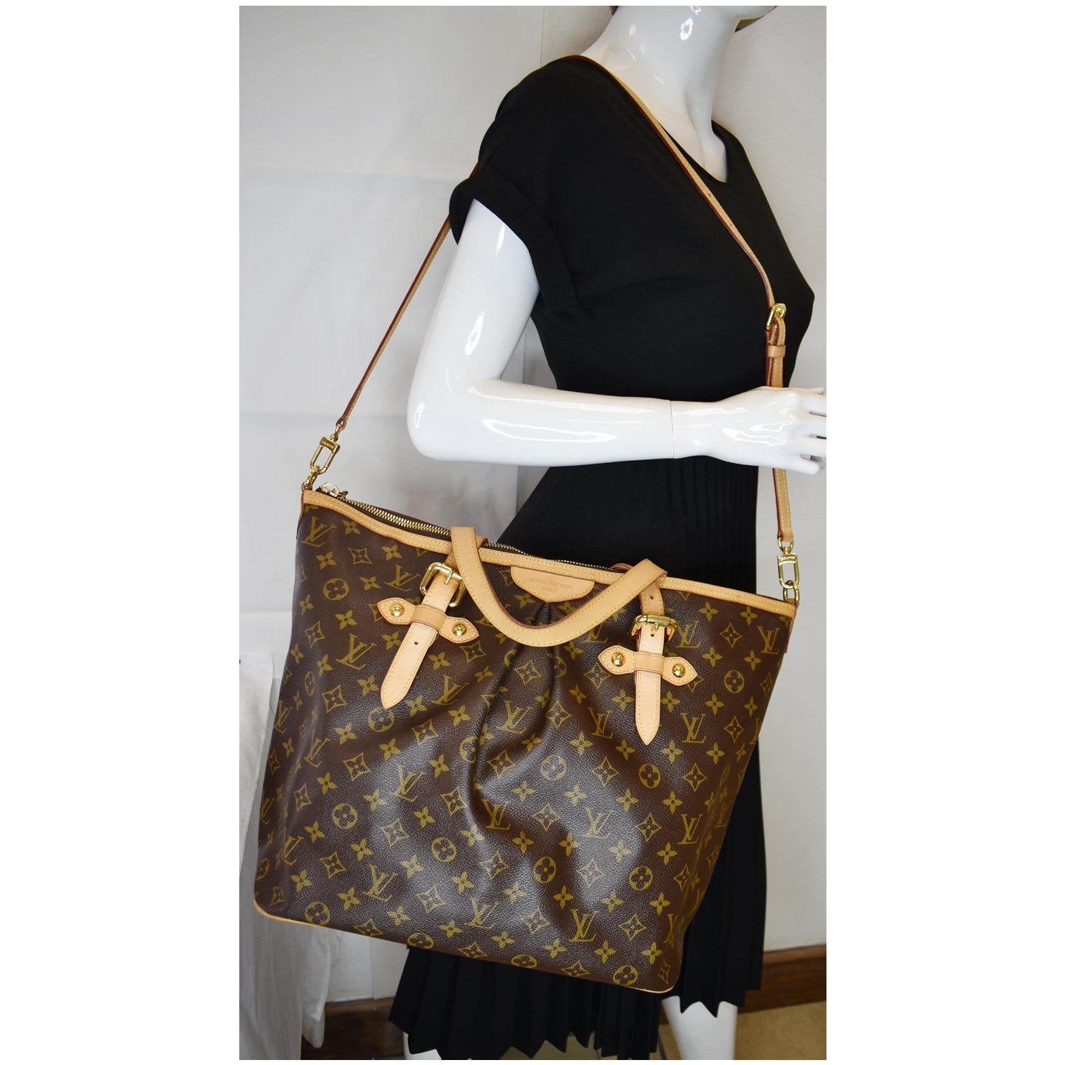 Louis Palermo Gm Tote Shoulder Bag Canvas Monogram Shoulder Bag