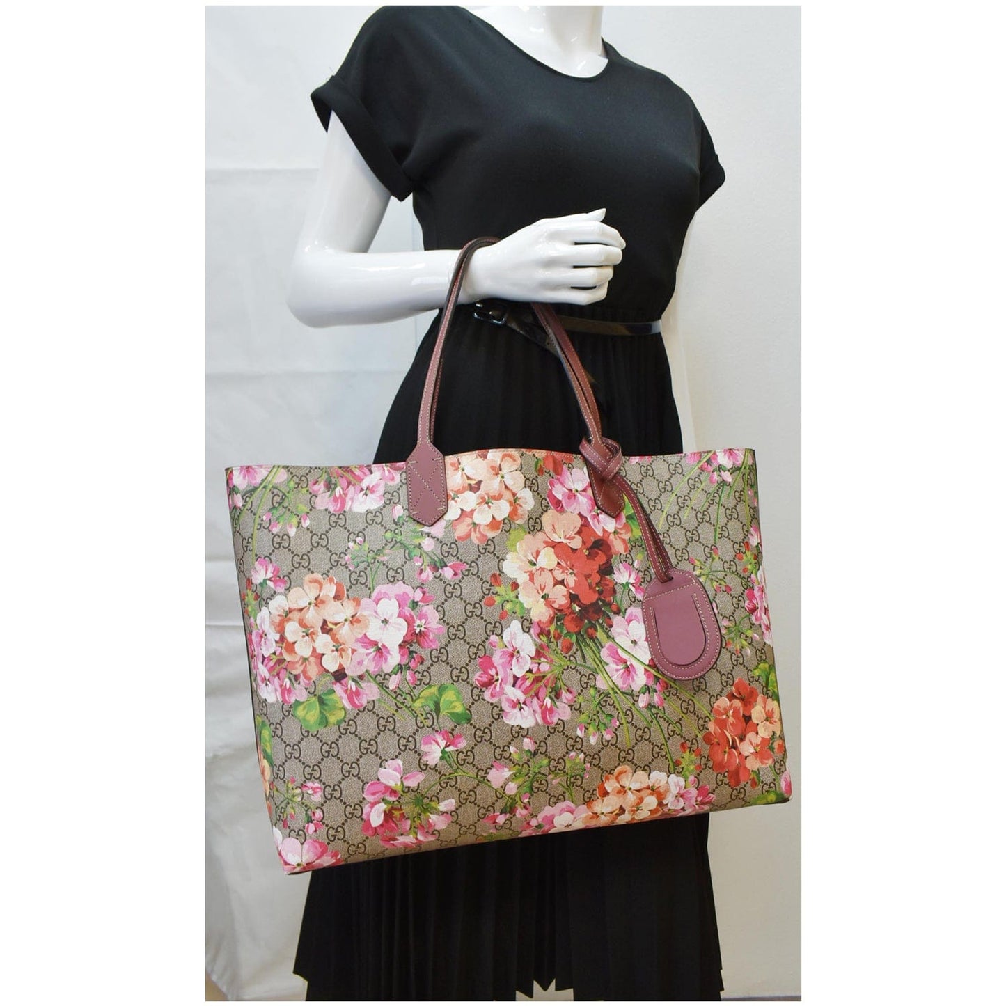 Gucci Blooms Reversible Floral Tote Bag Multicolor Canvas