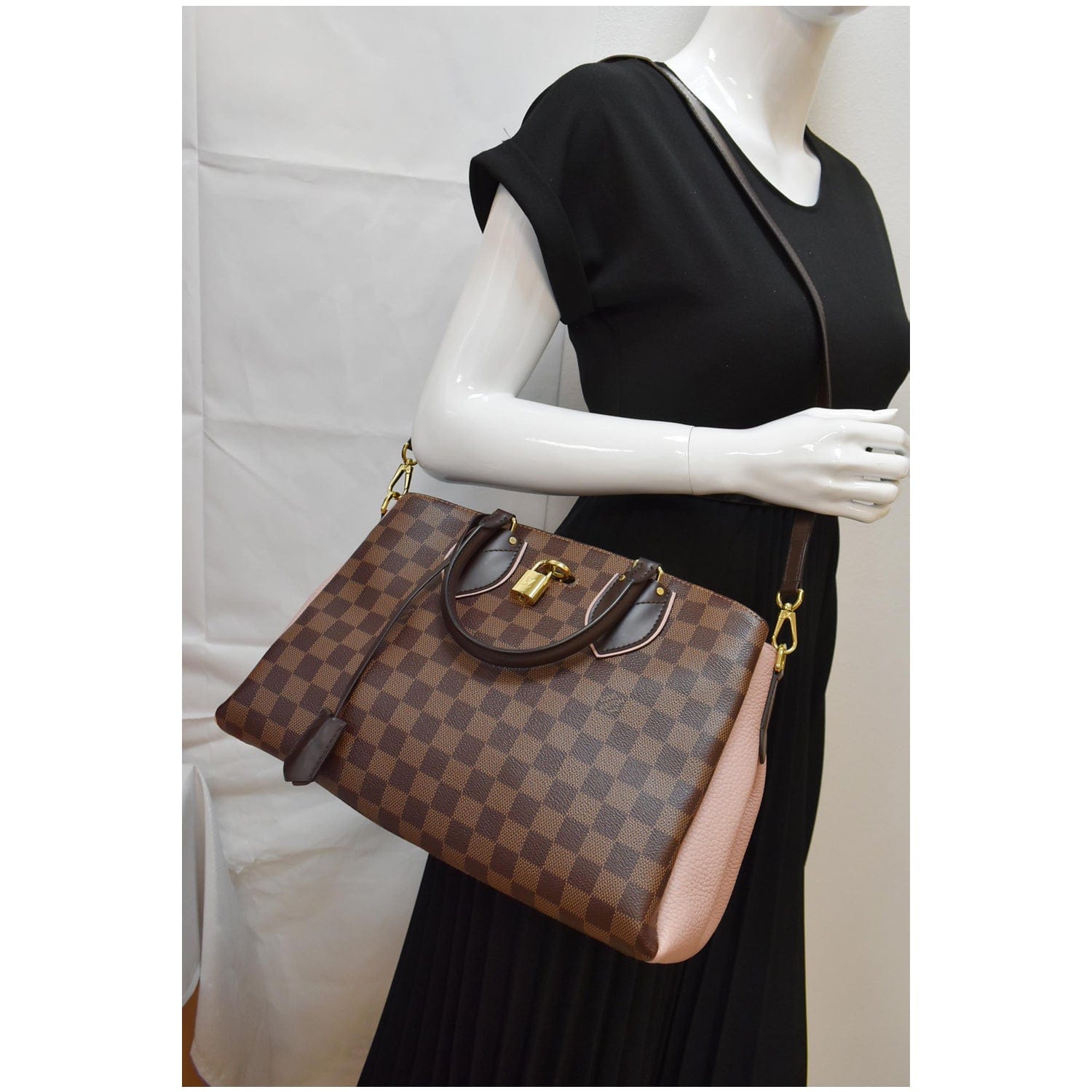 Louis Normandy Damier Ebene Shoulder Bag Magnolia Brown