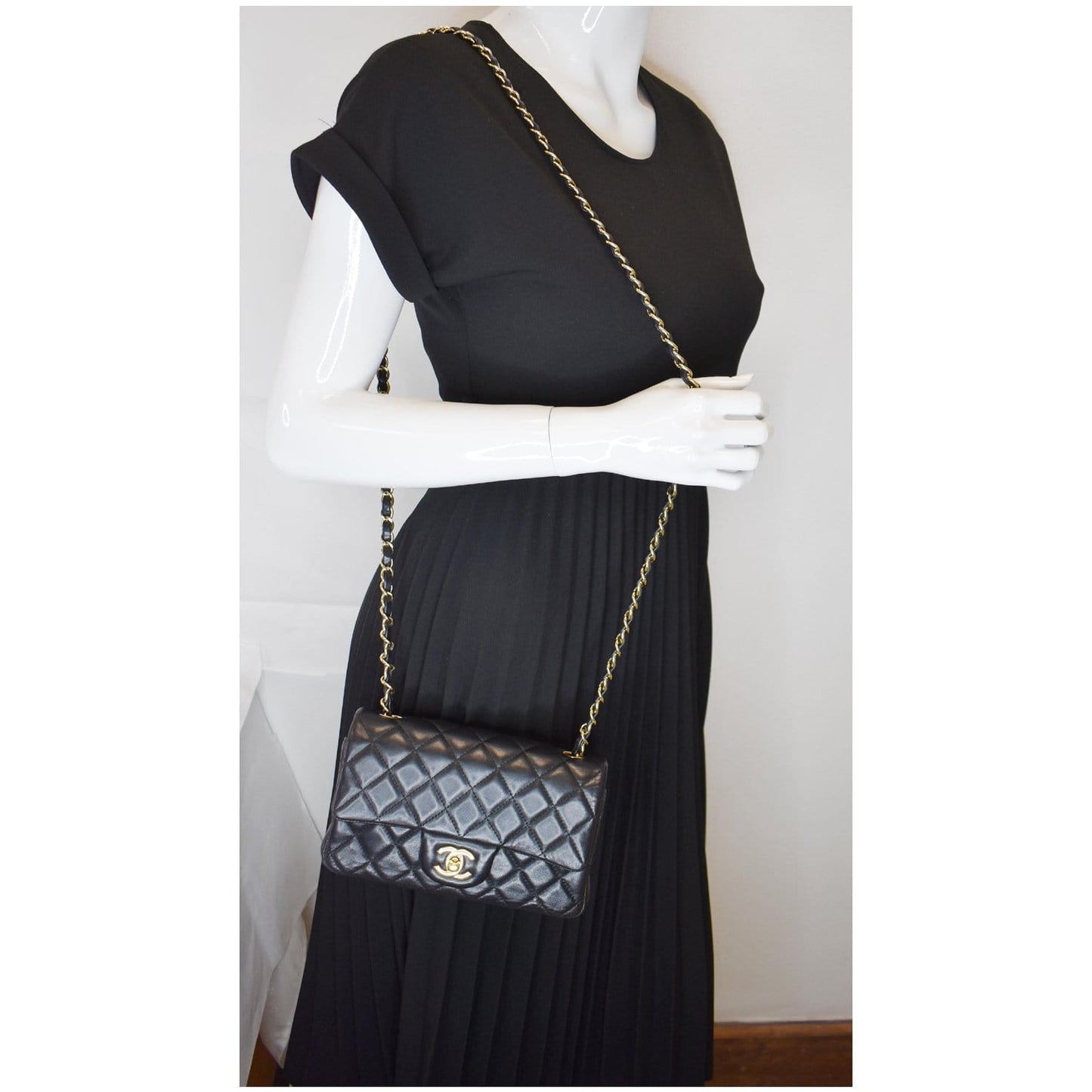 Chanel Mini Rectangular Flap Lambskin Shoulder Bag Leather Quilted