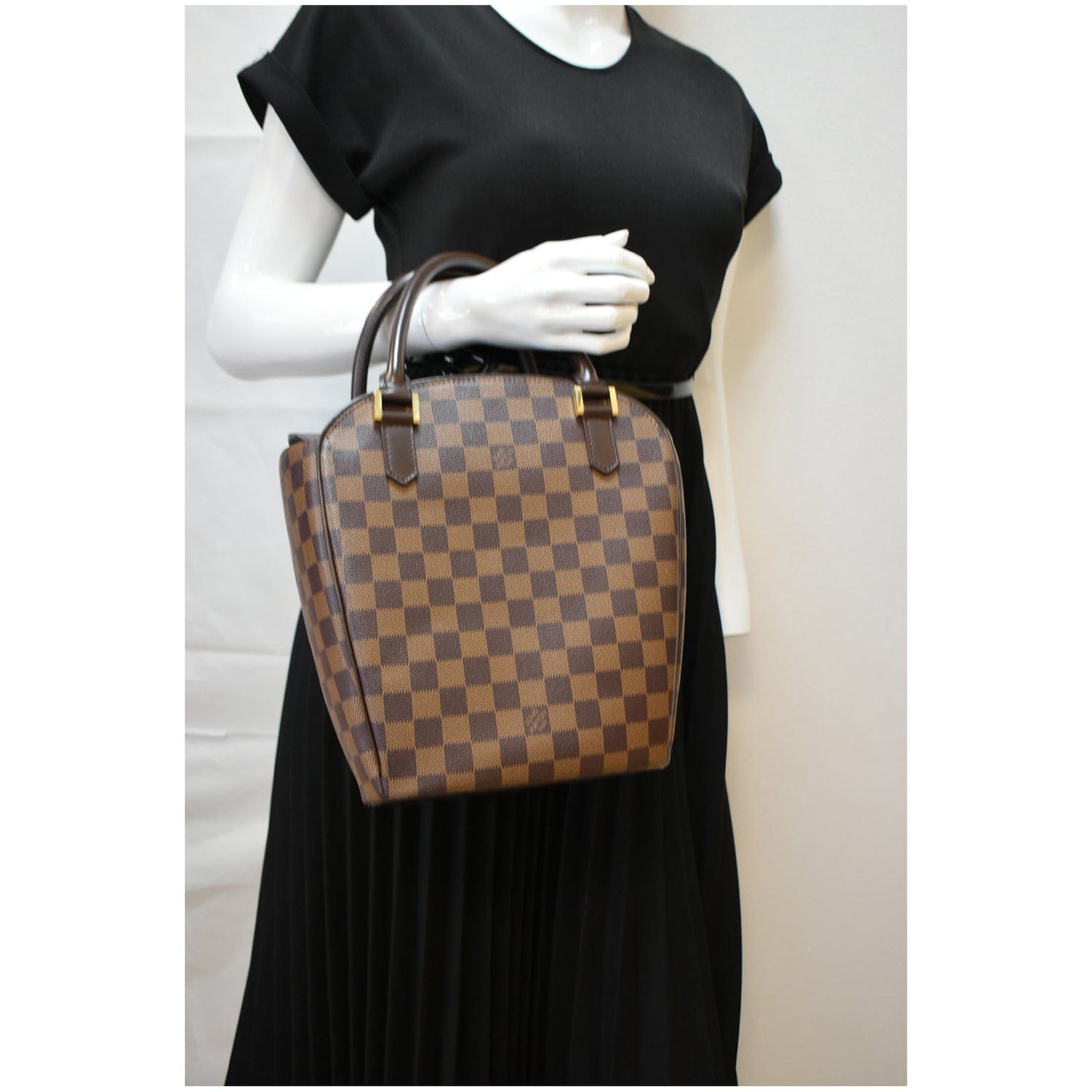Louis Sarria Seau Damier Ebene Tote Bag Brown