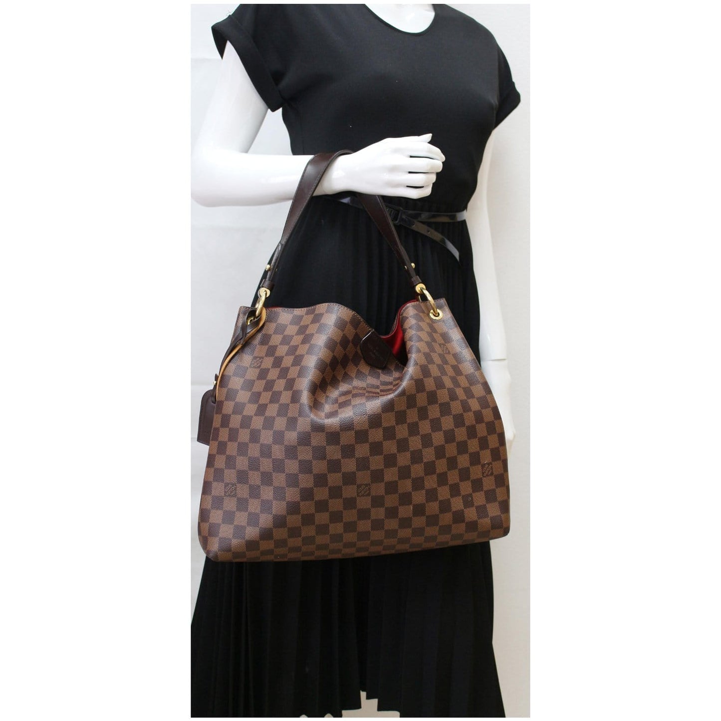 Louis Graceful Mm Damier Ebene Shoulder Bag Brown Brown 5
