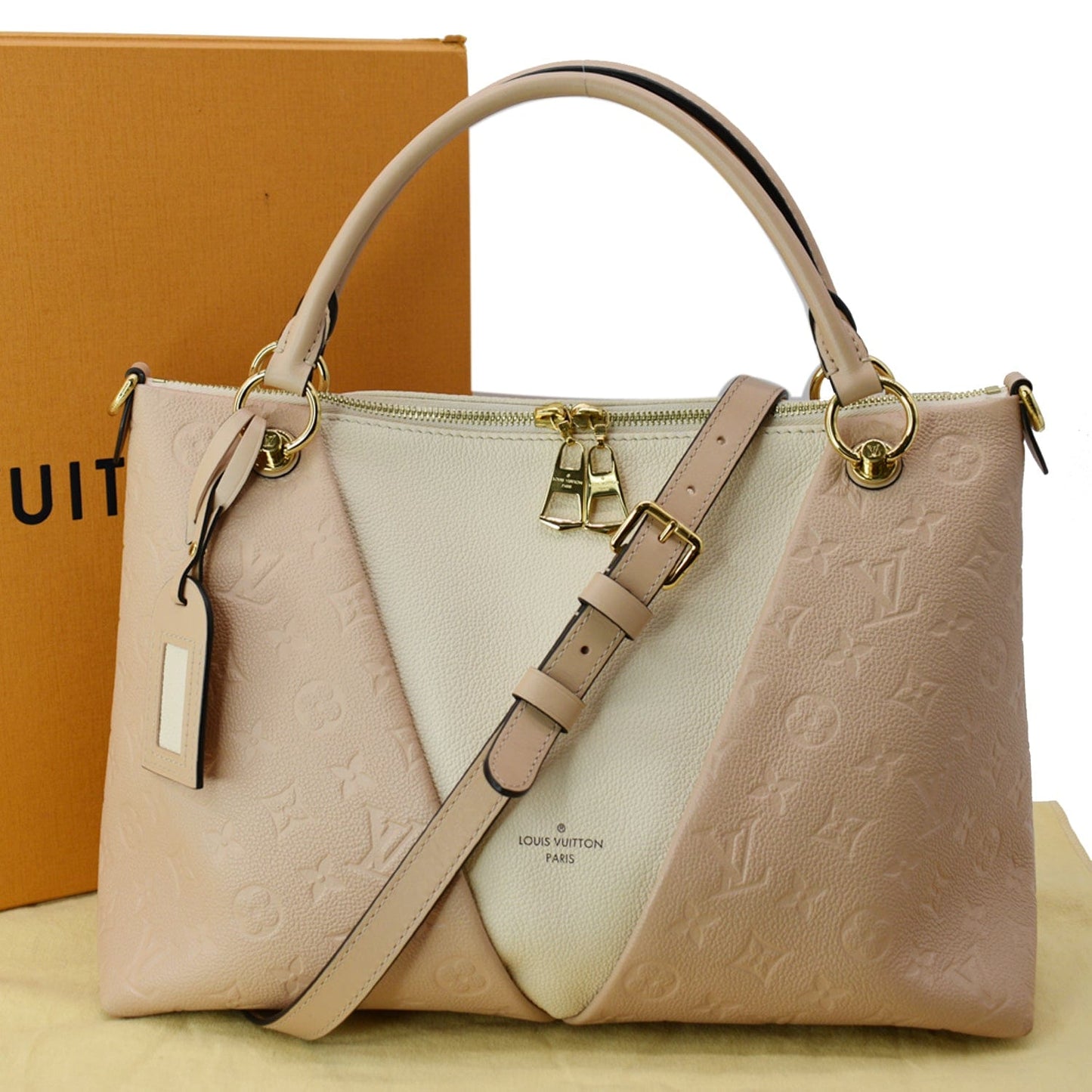 Louis Mm Empreinte Tote Shoulder Bag Rose Monogram