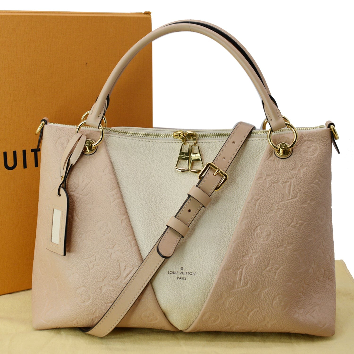 Louis Mm Empreinte Tote Shoulder Bag Rose Monogram