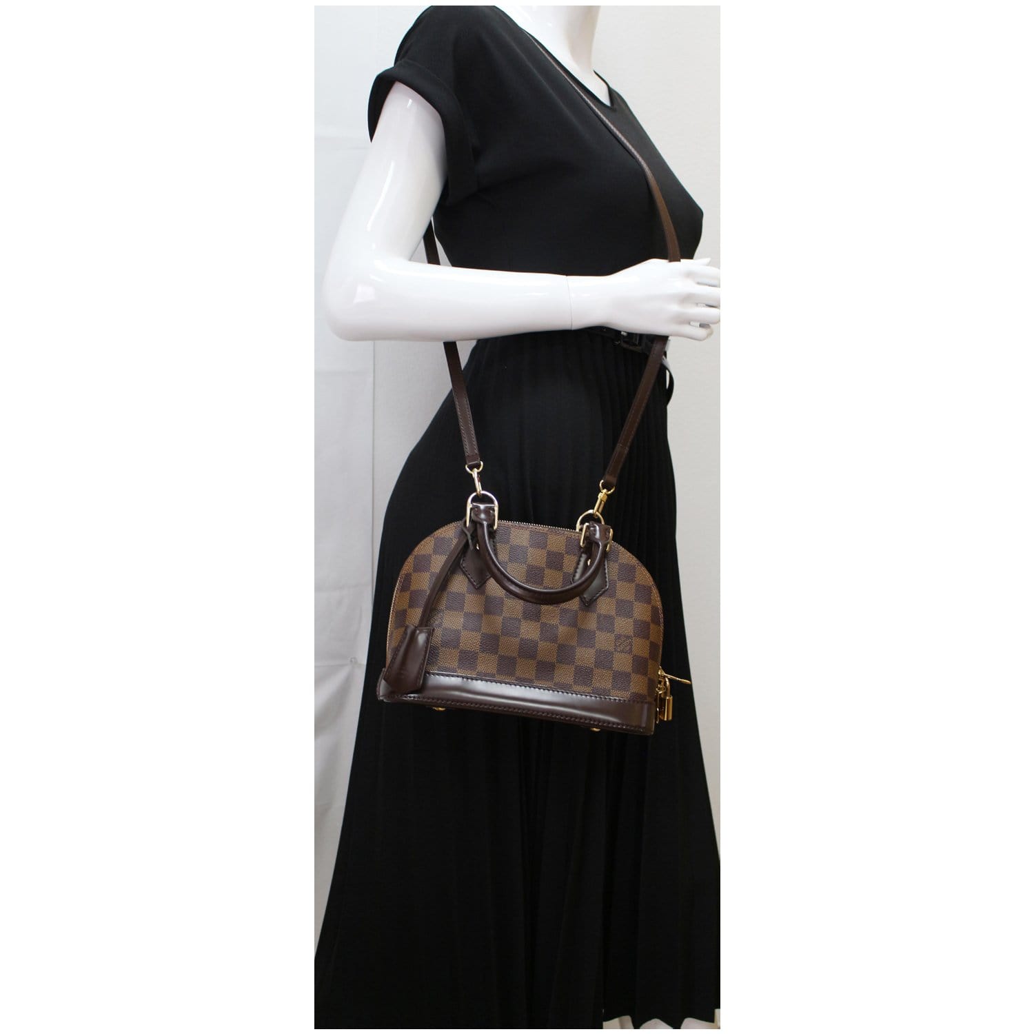 Louis Alma Bb Damier Ebene Satchel Crossbody Brown Crossbody Bag
