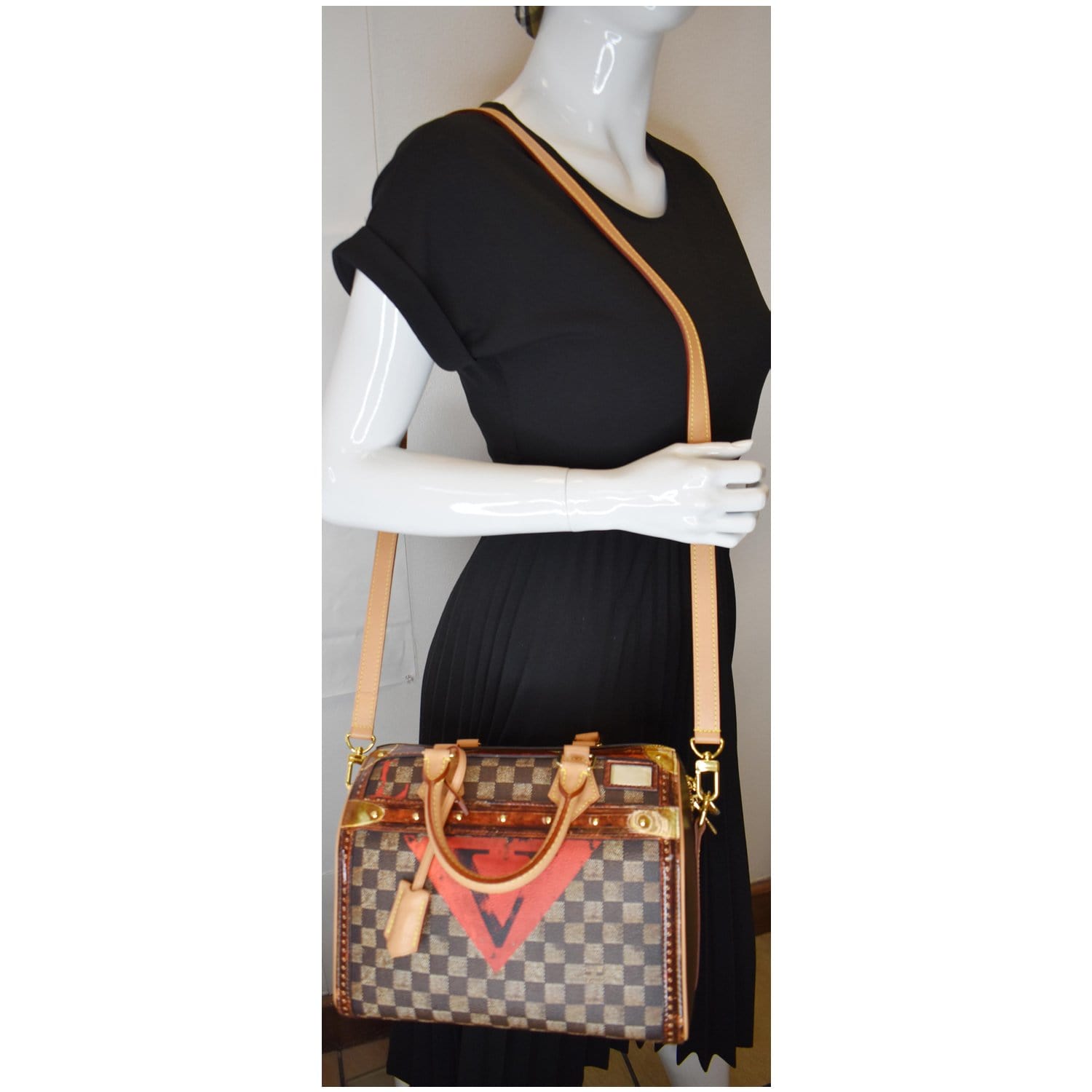 Louis Time Trunk Speedy Bandouliere Damier Shoulder Black Shoulder Bag