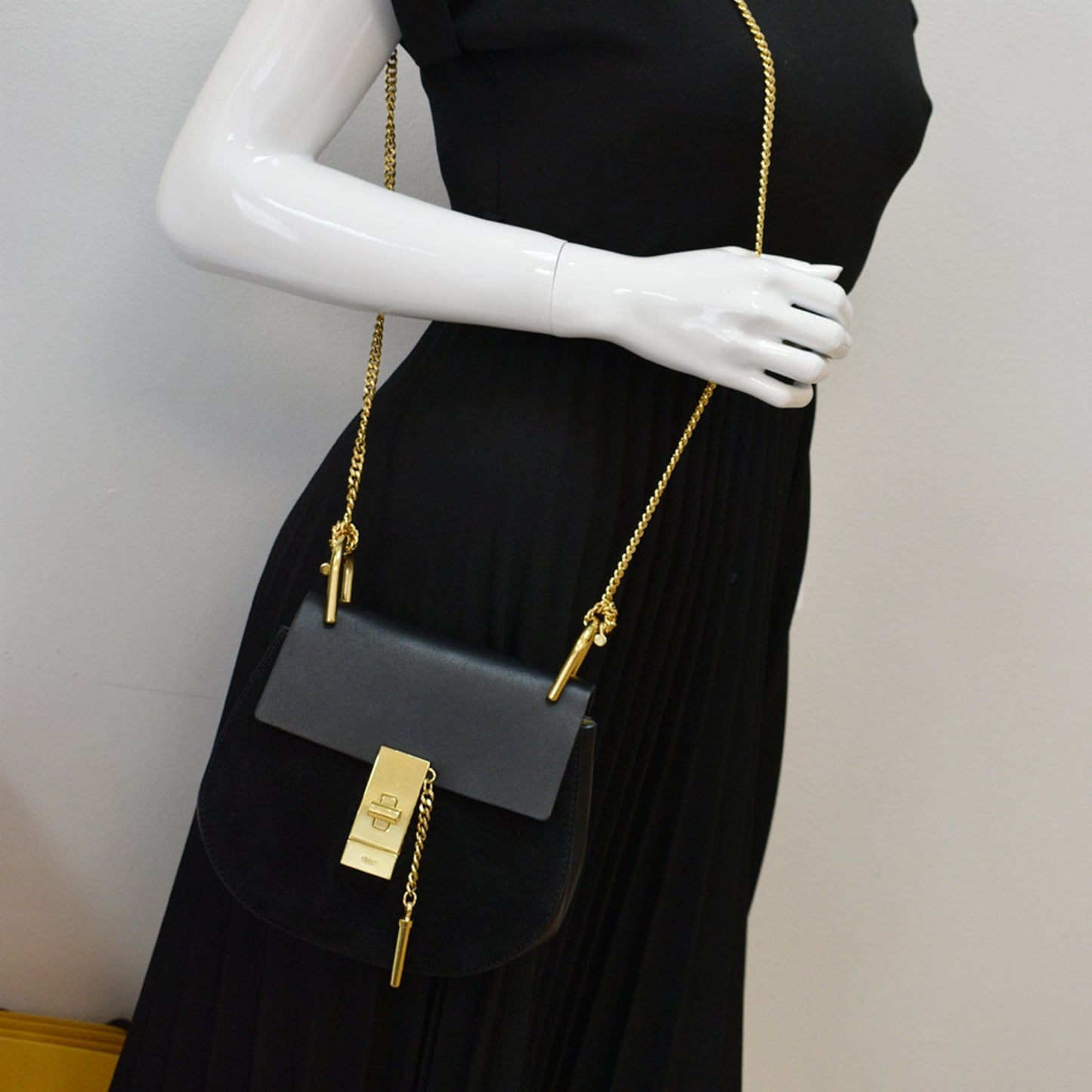 Chloe Mini Drew Crossbody Bag Leather Suede