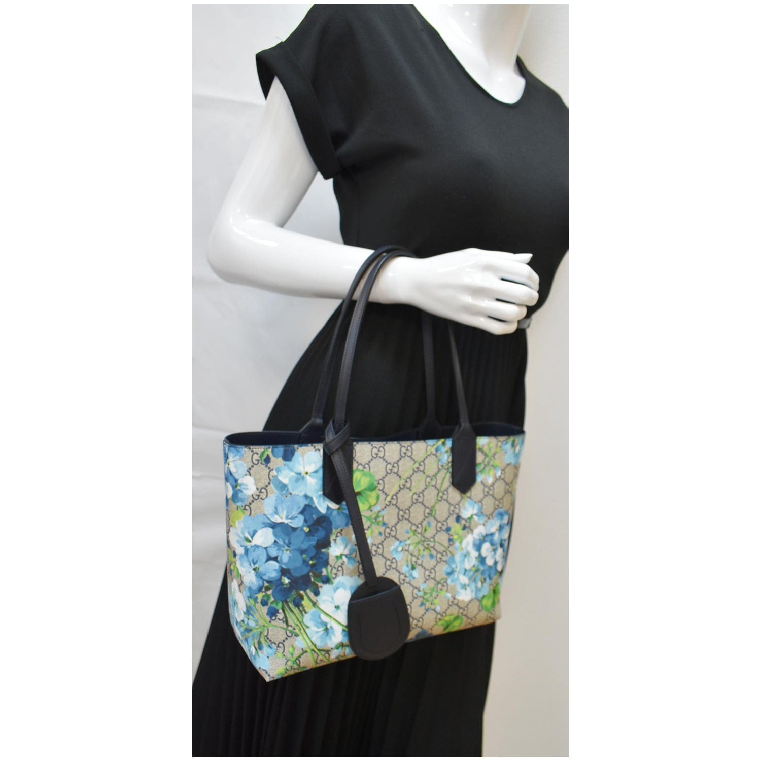 Gucci Blooms Reversible Print Floral Supreme Tote Bag Blue