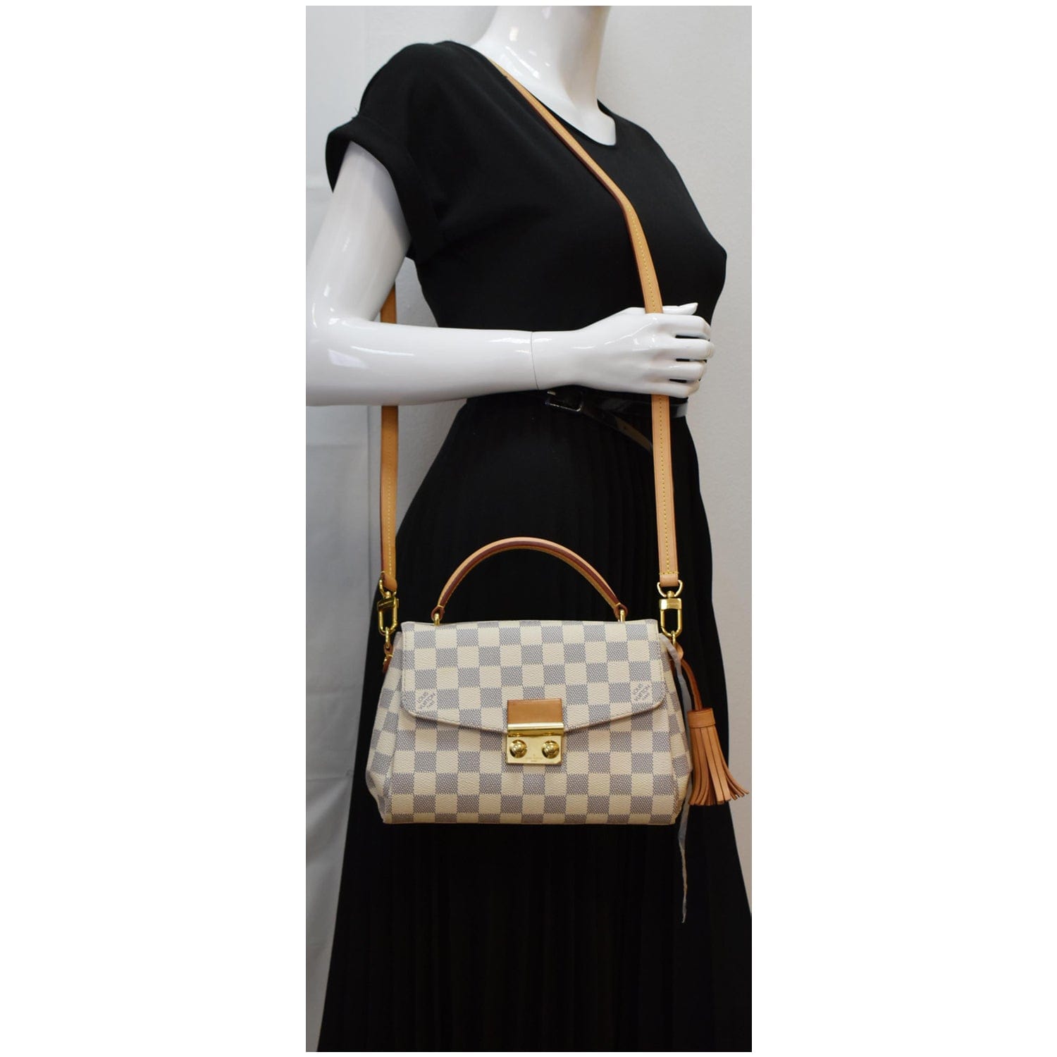 Louis Croisette Damier Azur Shoulder Crossbody Bag White