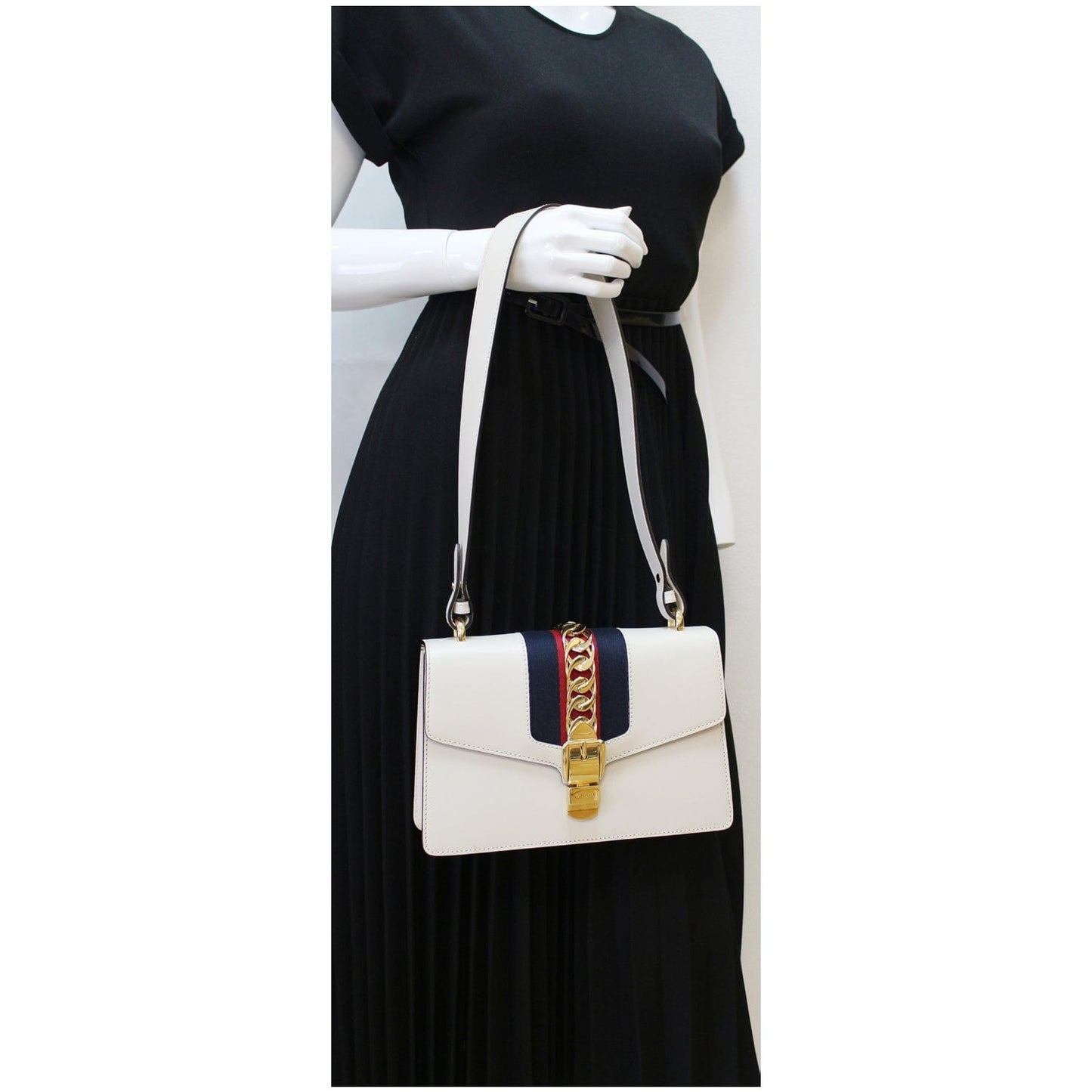 Gucci Sylvie Top Handle Bag White Small Travel Bag