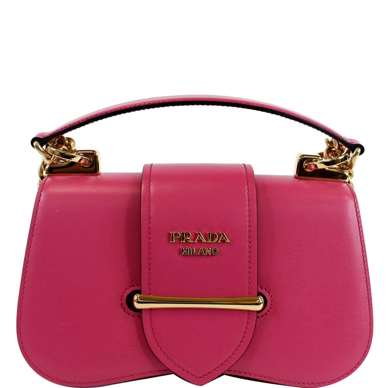 Prada City Sidonie Crossbody Bag Magenta Leather Small