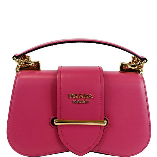 Prada City Sidonie Crossbody Bag Magenta Leather Small