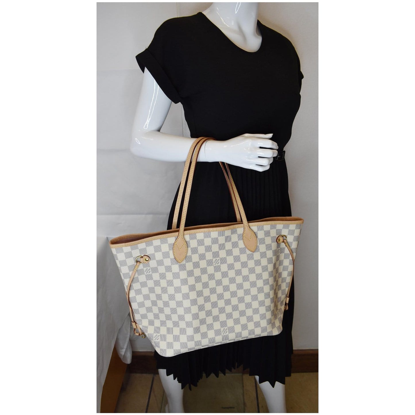 Louis Neverfull Mm Damier Azur Tote Shoulder Shoulder Bag
