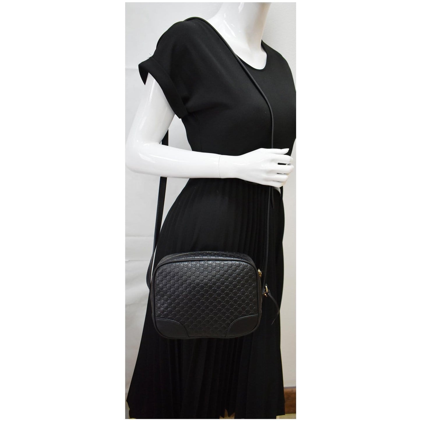 Gucci Bree Microssima Crossbody Bag Leather Black