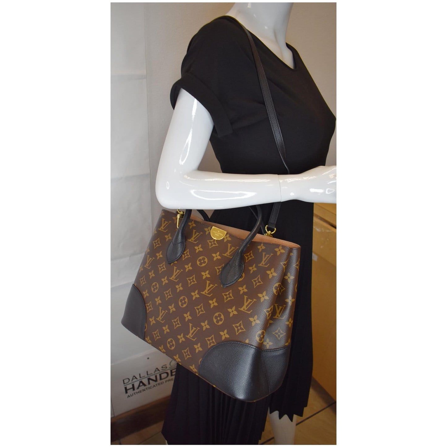 Louis Flandrin Tote Shoulder Bag Canvas Monogram Brown 1