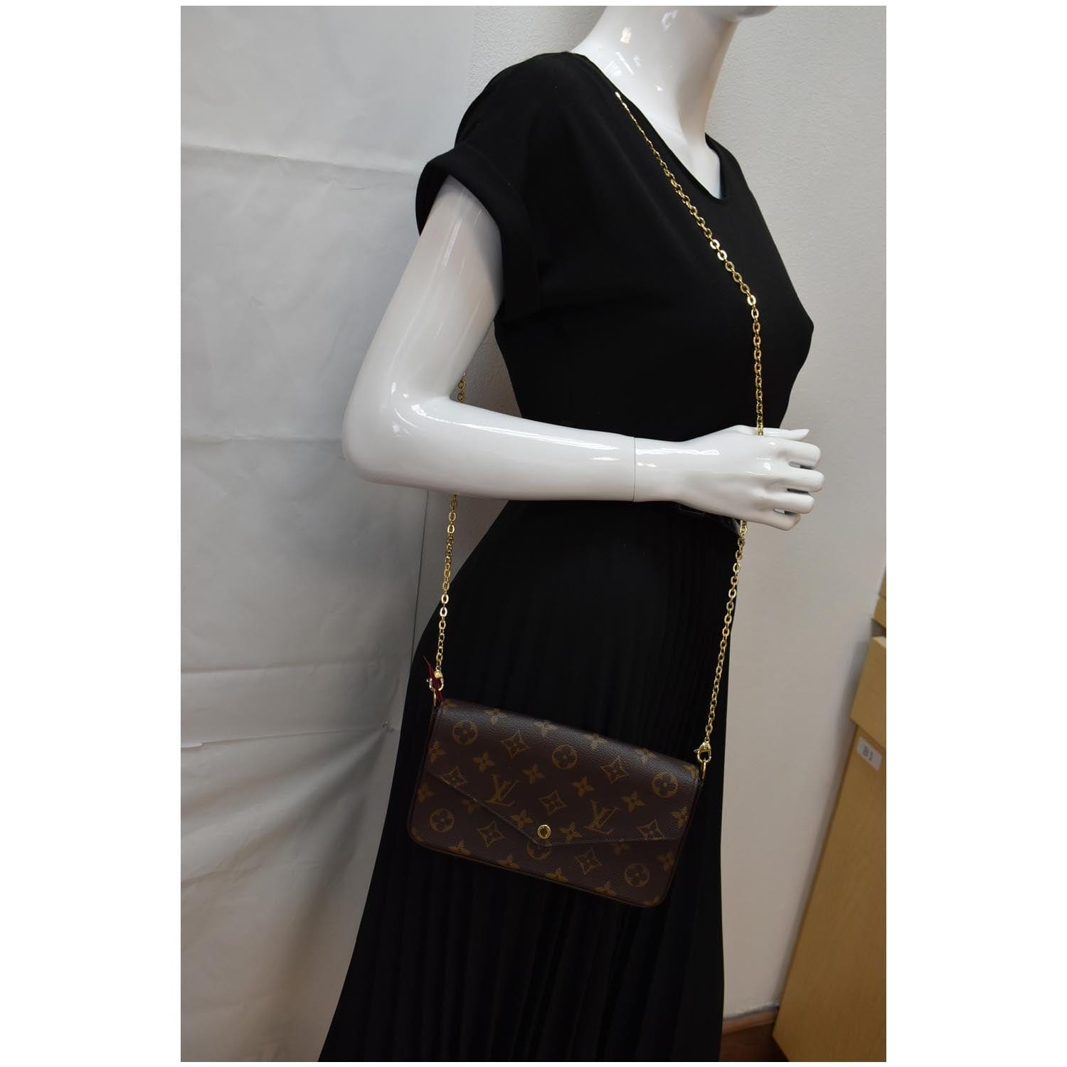 Louis Felicie Pochette Crossbody Bag Canvas Monogram