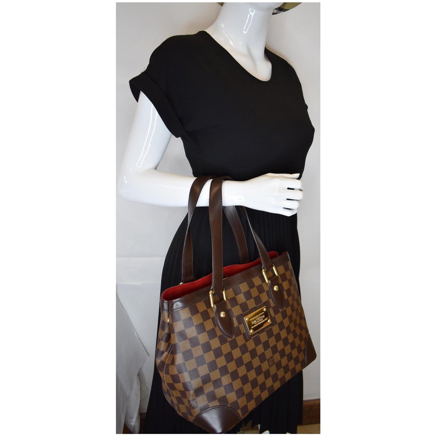 Louis Hampstead Pm Damier Ebene Shoulder Bag Brown