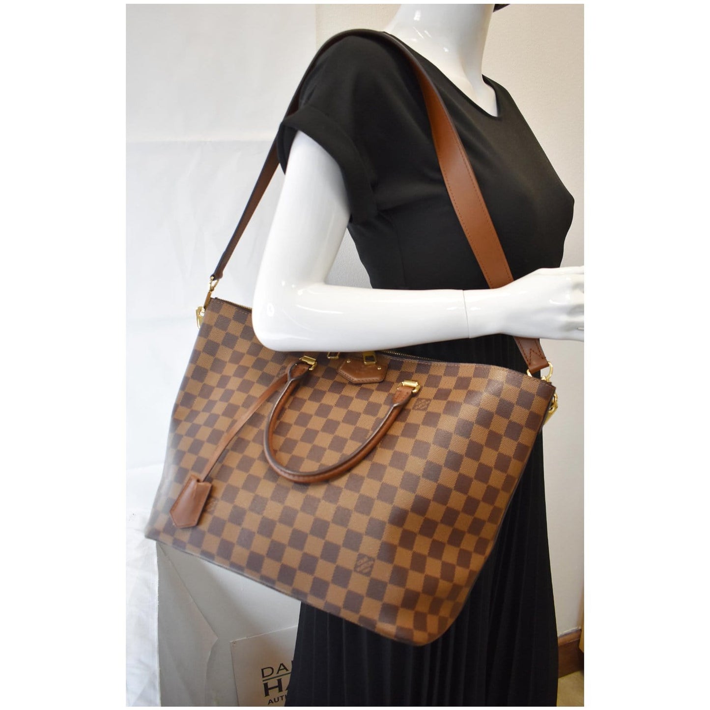 Louis Belmont Damier Ebene Shoulder Bag Brown