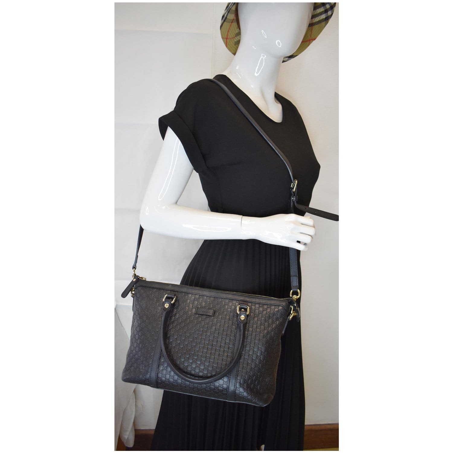 Gucci Micro ssima 2Way Shoulder Bag Leather Black