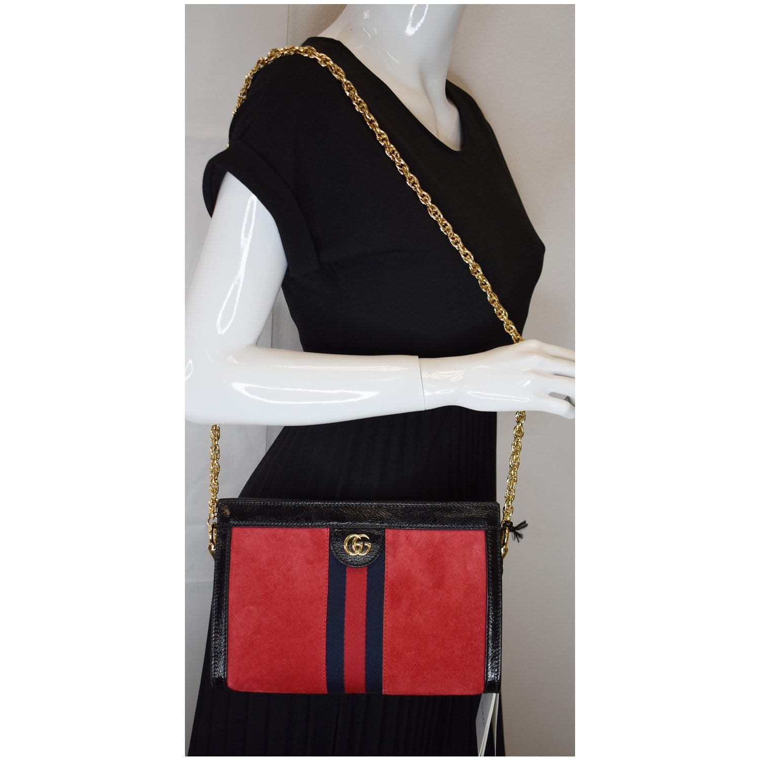 Gucci Ophidia Small Web Shoulder Bag Off Leather Suede