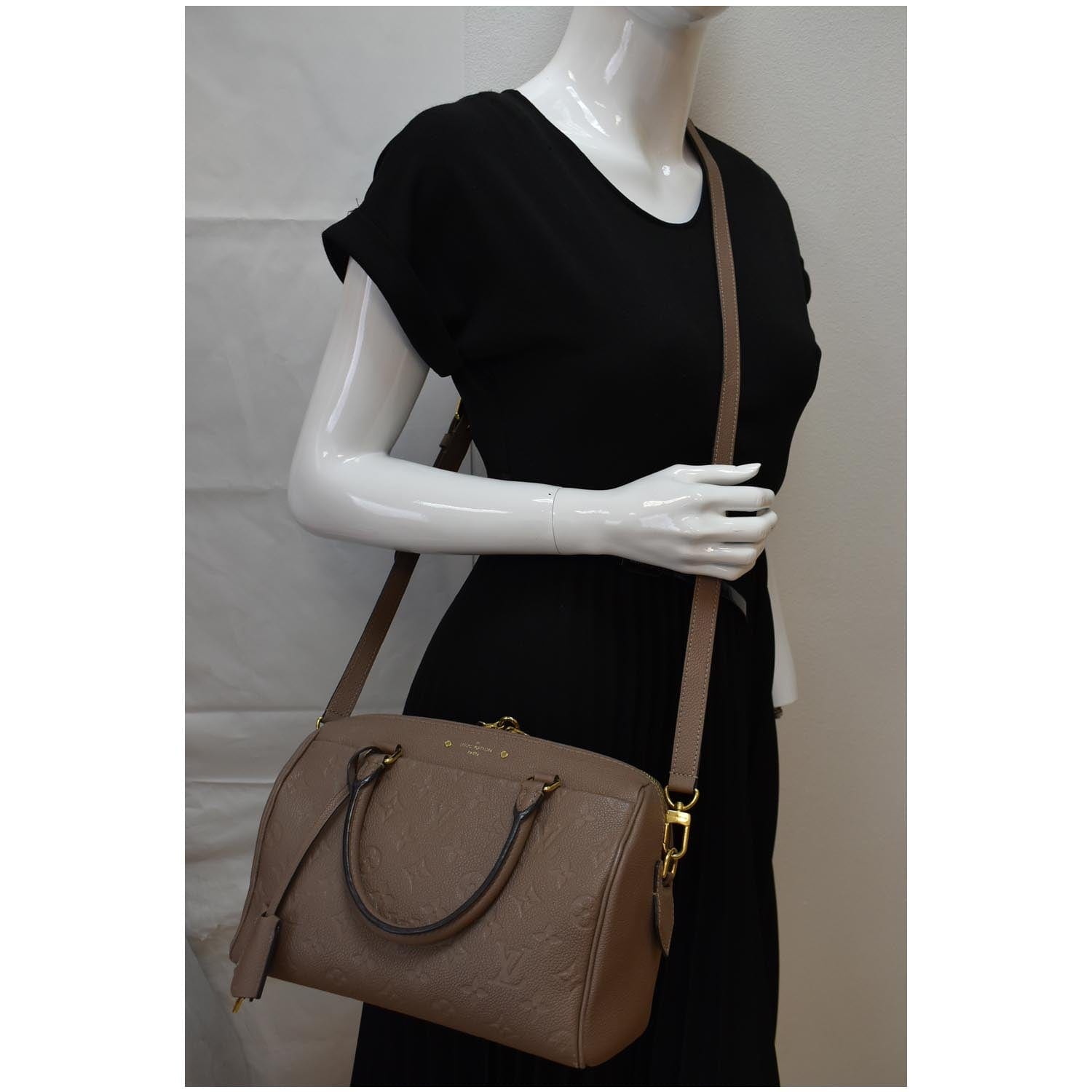 Louis Speedy Bandouliere Empreinte Crossbody Bag Tourterelle Leather Monogram