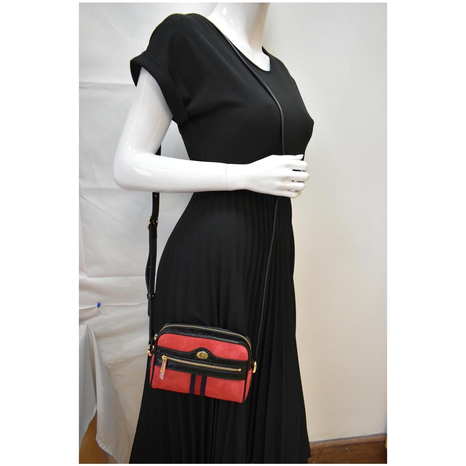 Gucci Ophidia Mini Web Crossbody Bag Leather Suede