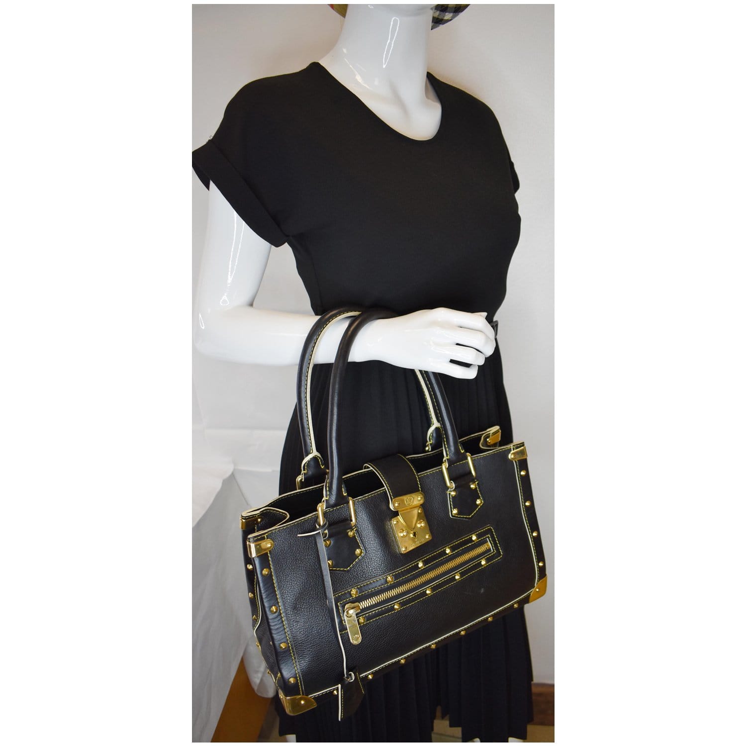 Louis Suhali Le Fabuleux Satchel Bag Leather Black Travel Bag
