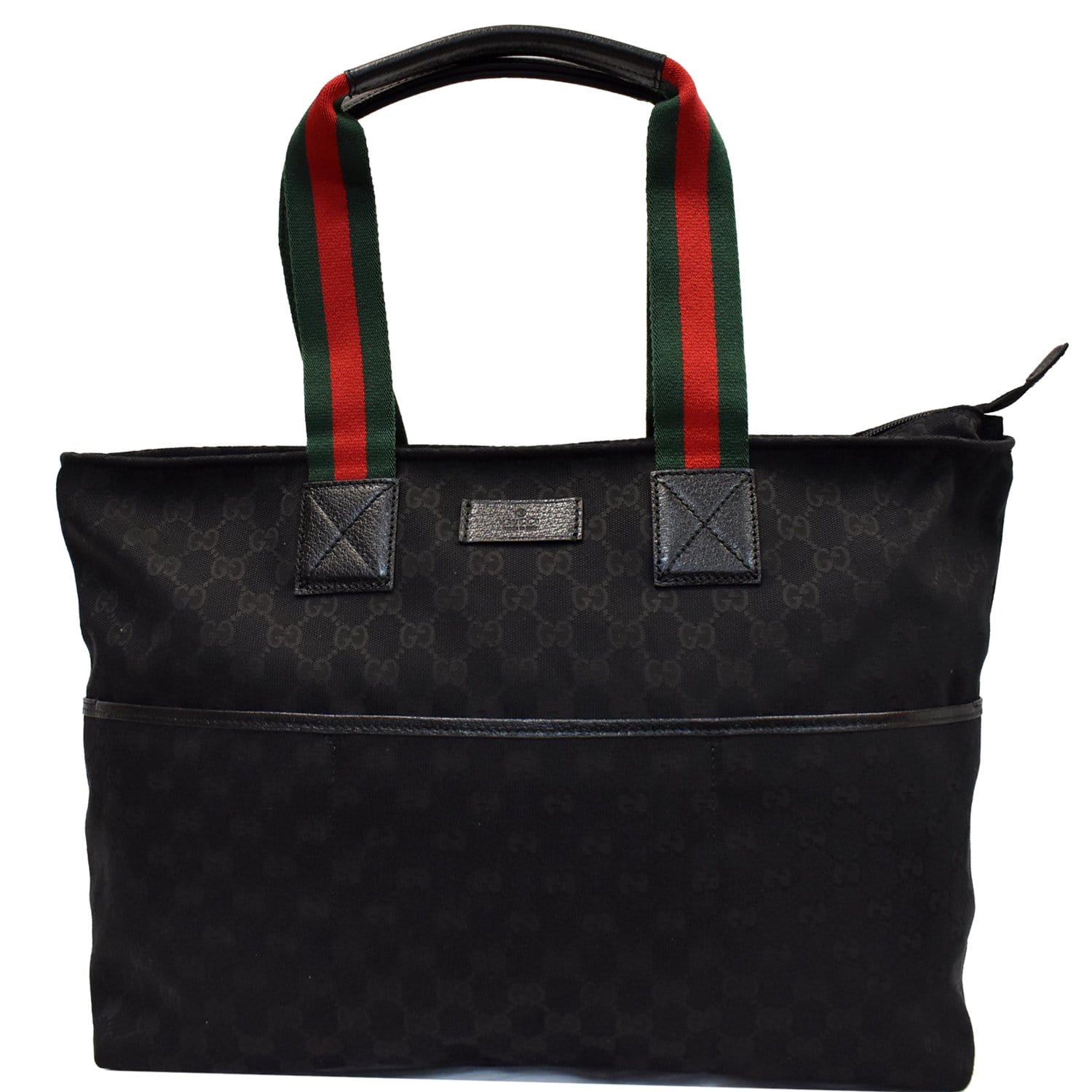 Gucci Web Diaper Tote Bag Monogram Black