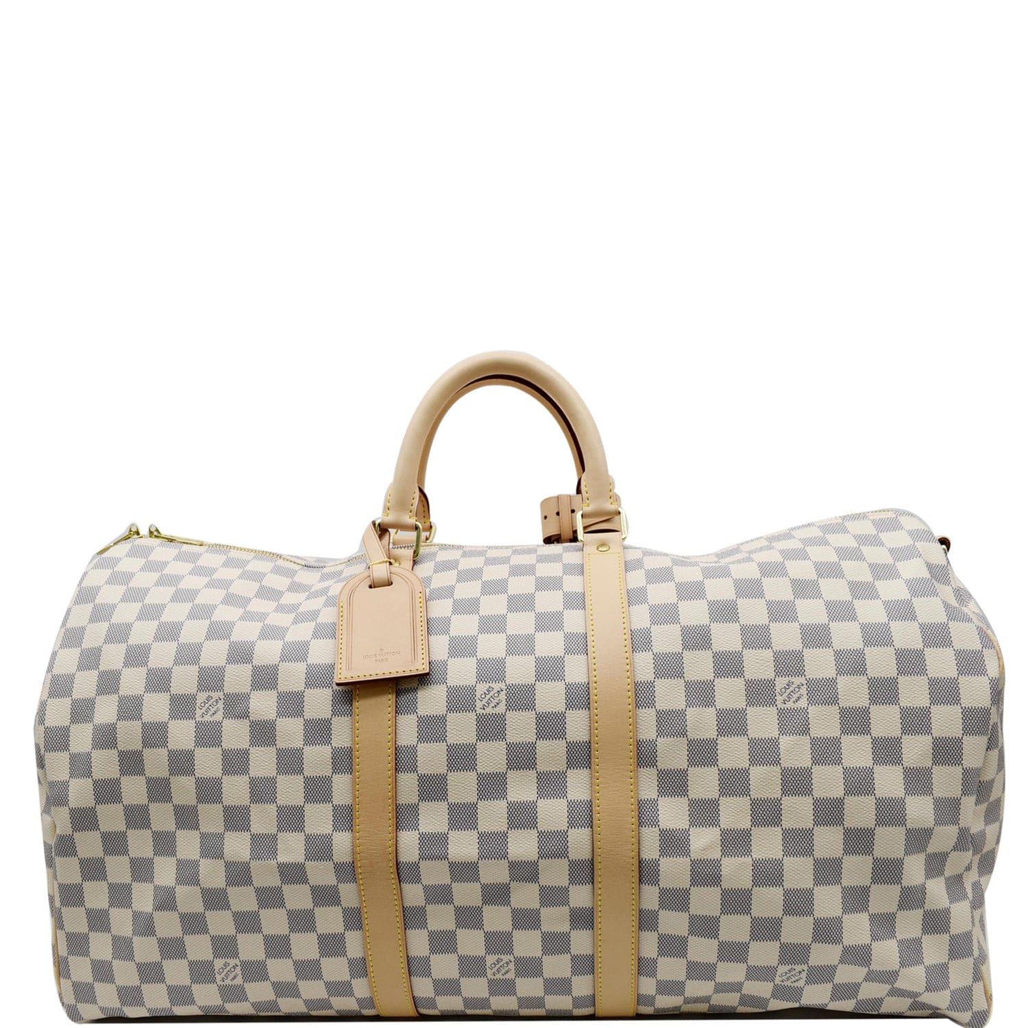 Louis Keepall Bandouliere Damier Azur Travel Bag White