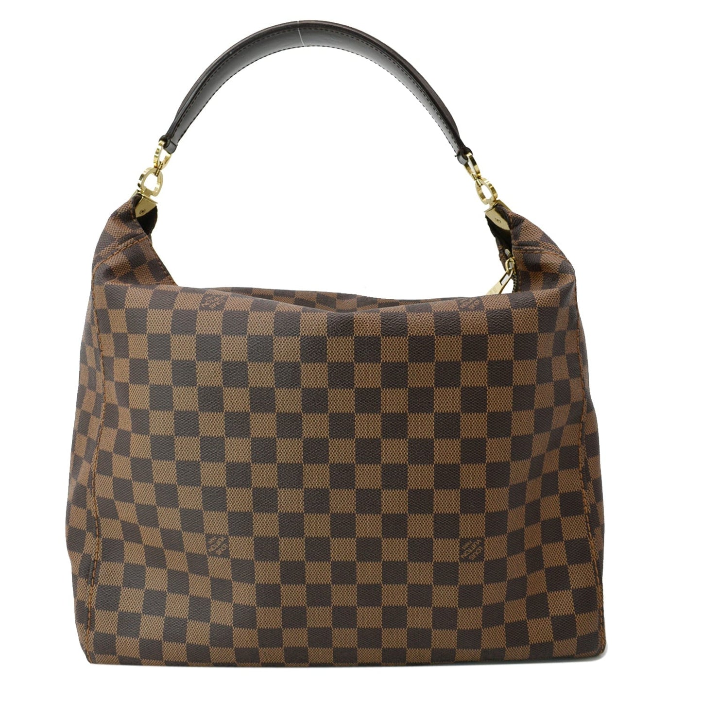 Louis Portobello Damier Ebene Shoulder Bag Brown