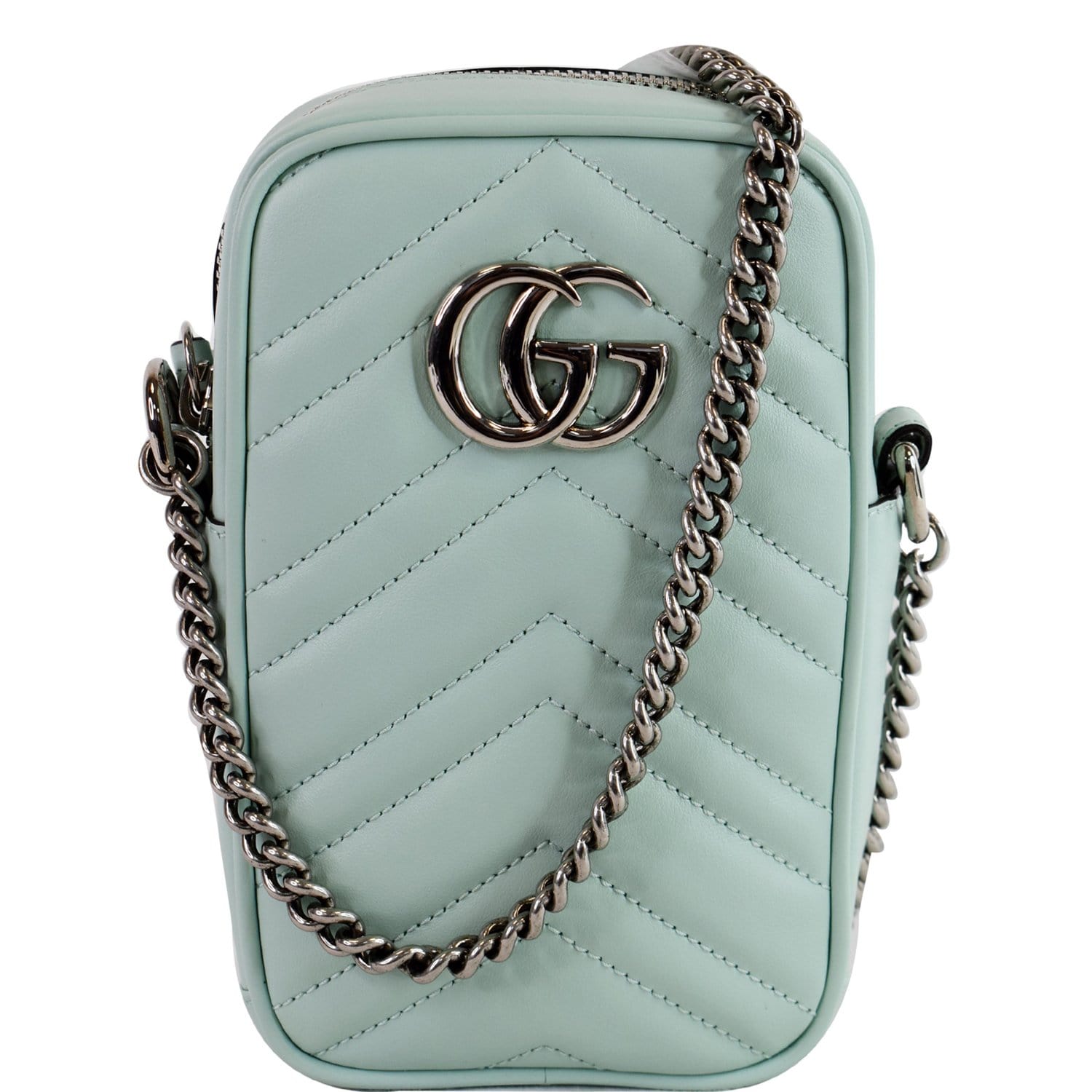 Gucci Marmont Corssbody Bag Mint Leather Matelasse Crossbody Bag