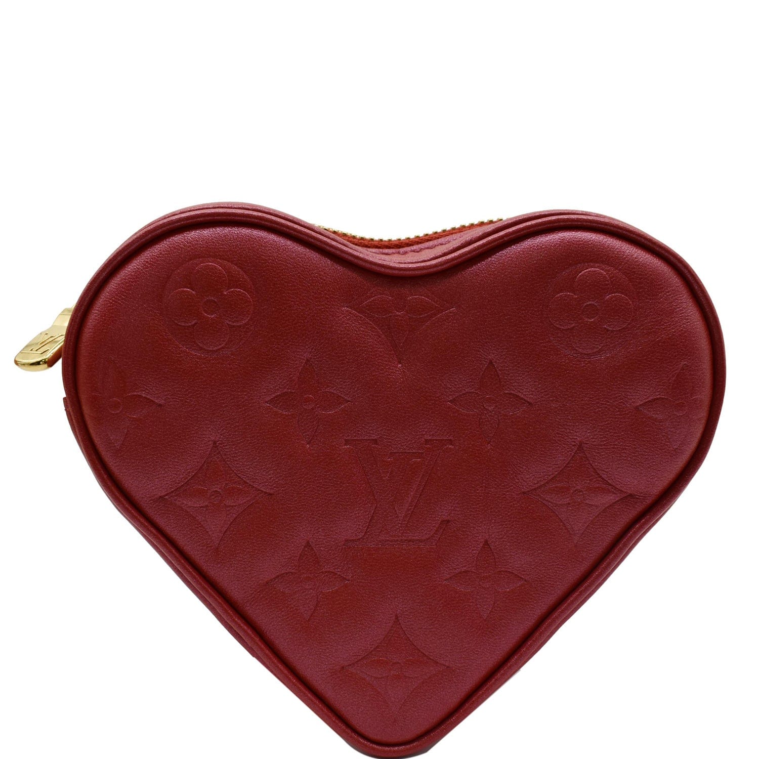 Louis Heart On Embossed Crossbody Bag Monogram Red